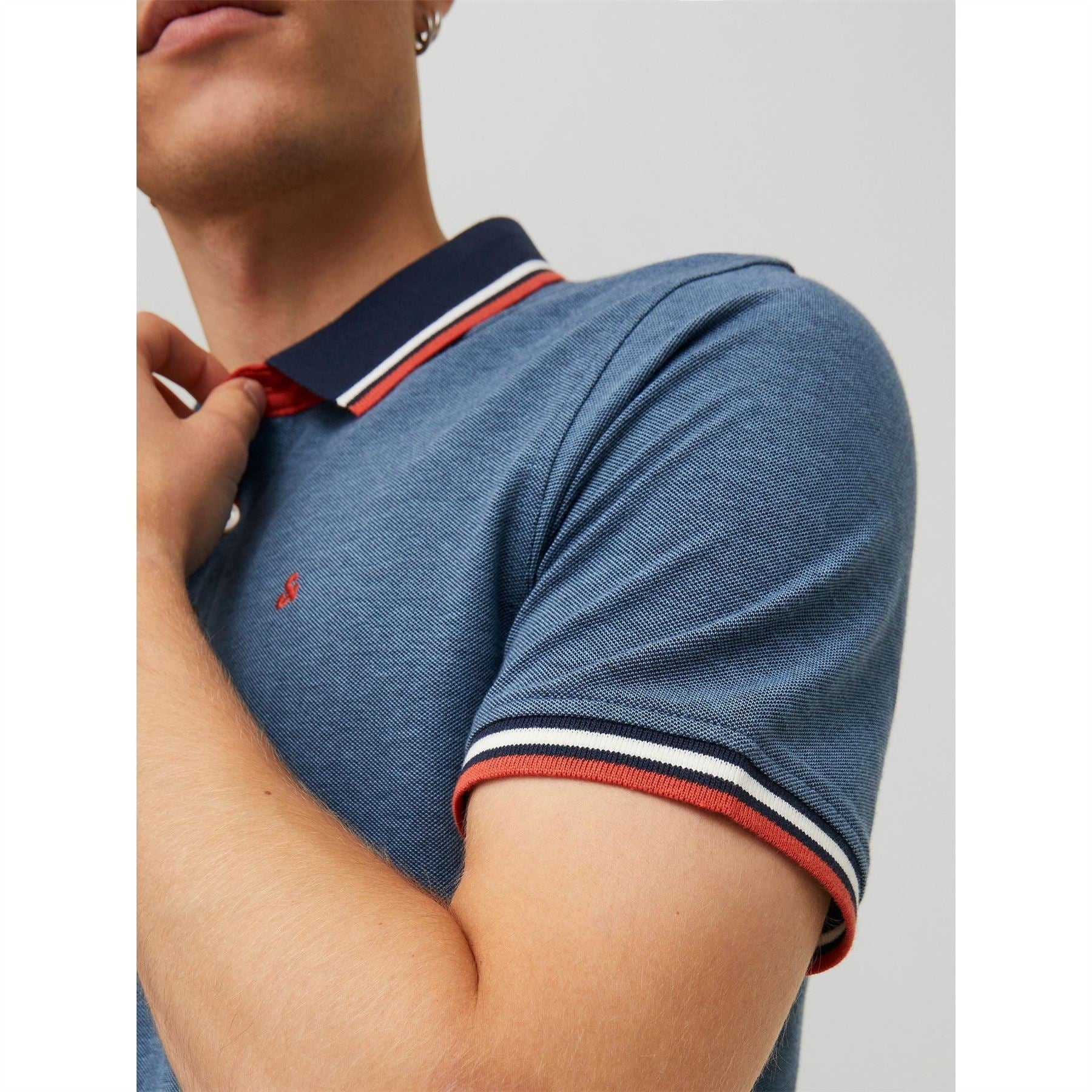 Jack and Jones Paulos Tipped Pique Short Sleeve Polo Shirt