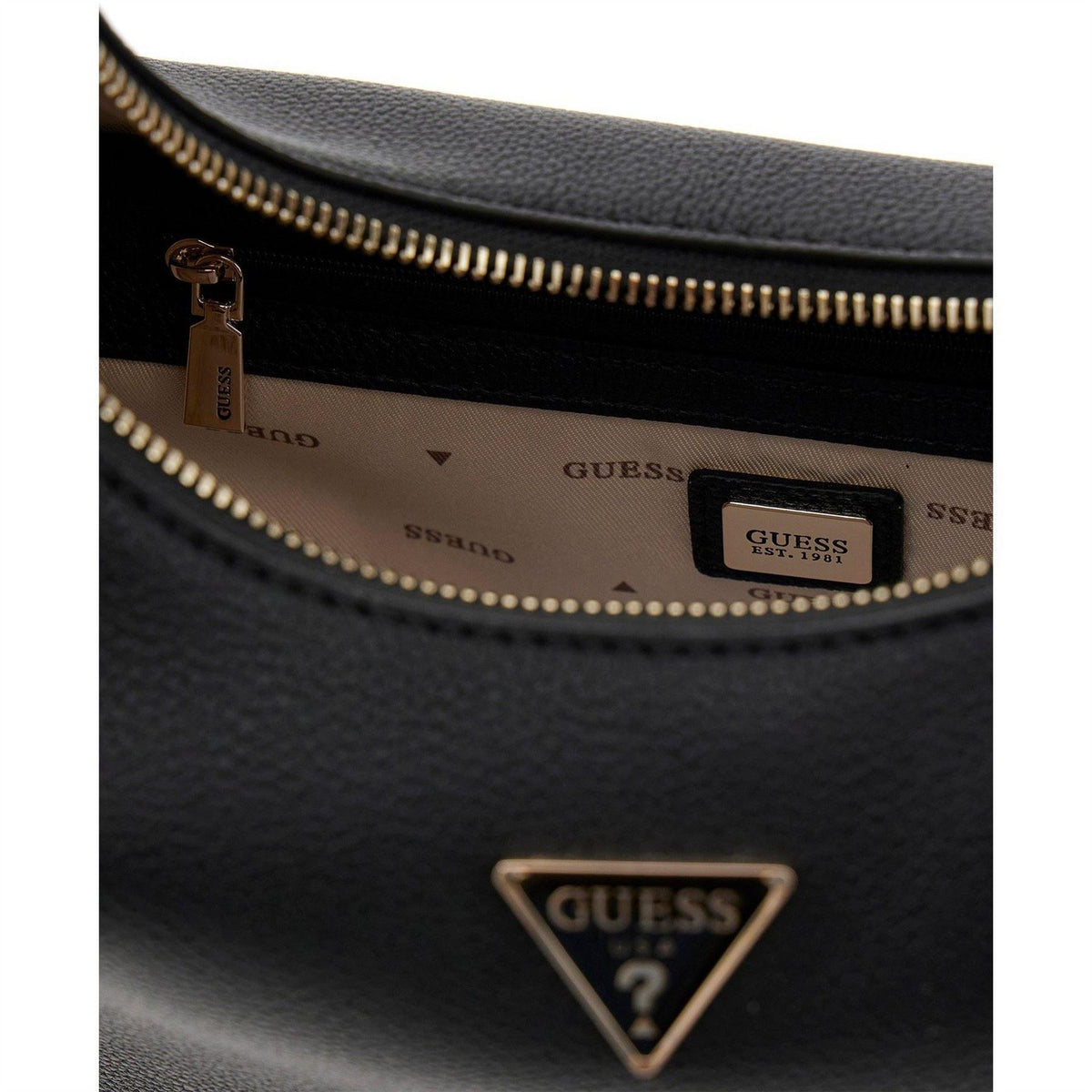 Guess Evie Crescent Shape Hobo Bag with Silver Tone Hardware