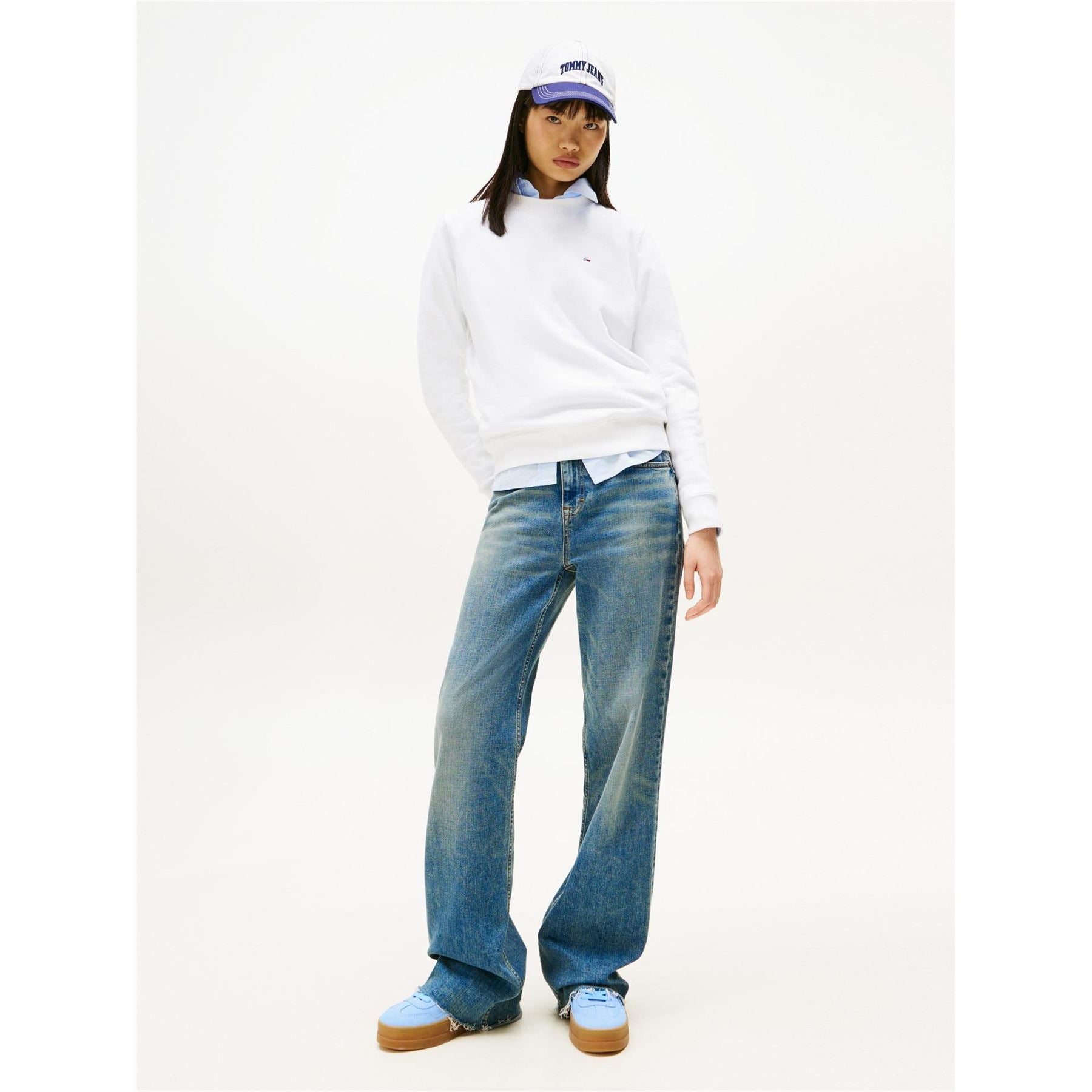 Tommy Jeans Crew Neck Ribbed Collar Long Sleeve Sweatshirt