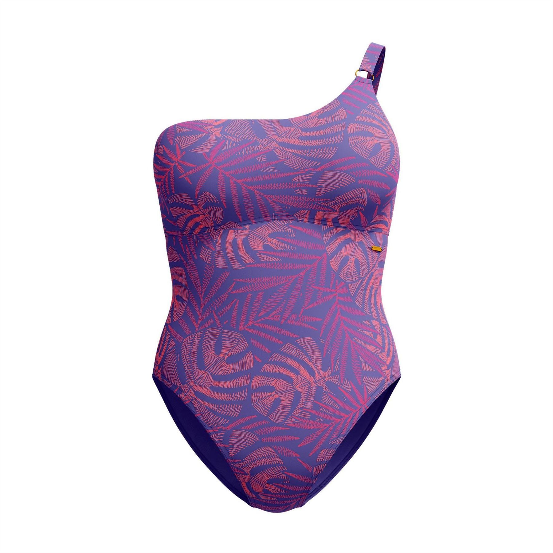 Speedo Shaping Leaf Print Tie Back Swimsuit