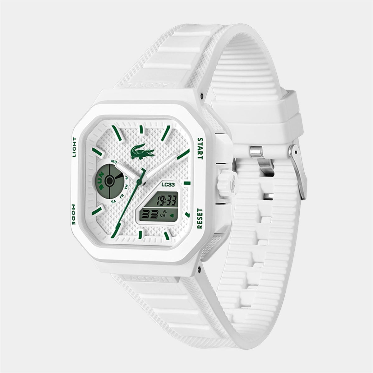 Lacoste Mens Lc33 Silicone Analog Digital Watch