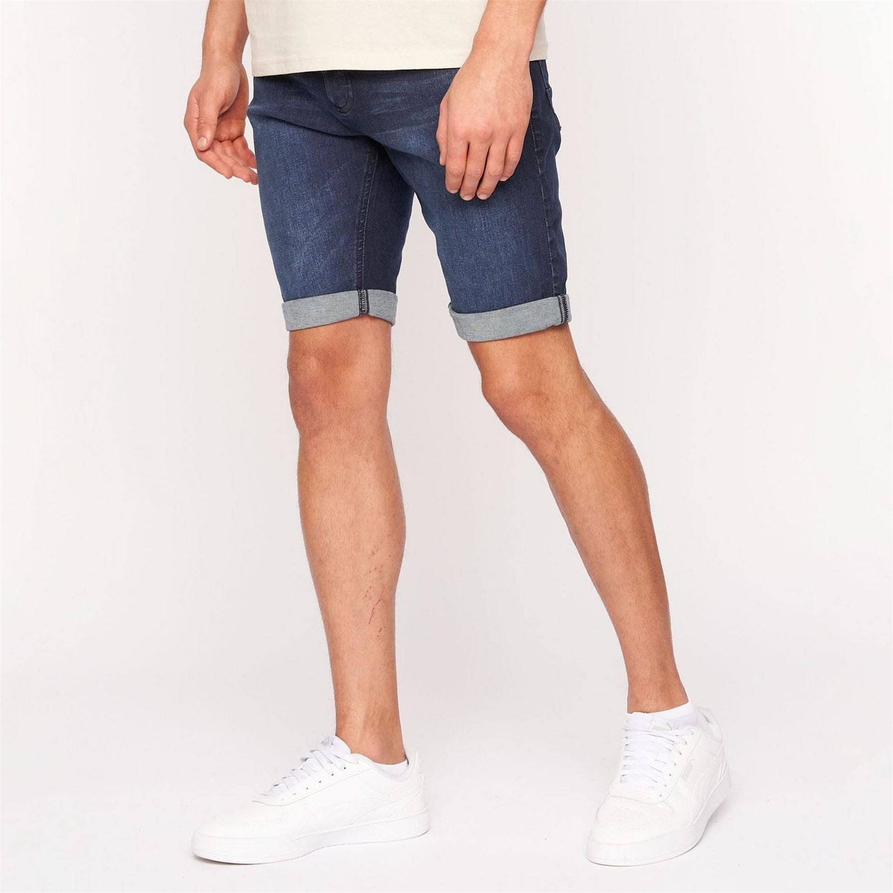 Crosshatch Denim Shorts