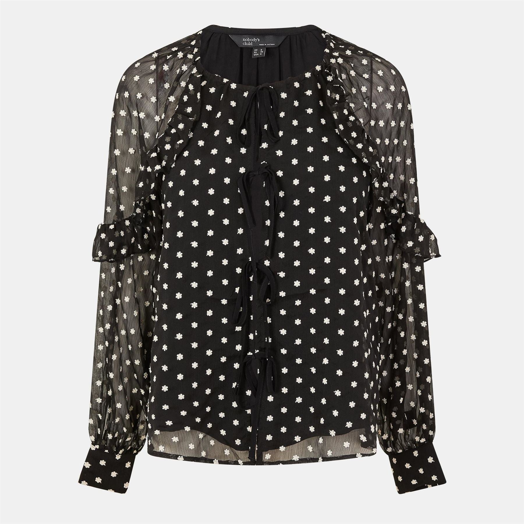 Nobodys Child Marlow Ruffle Sleeve Relaxed Fit Blouse