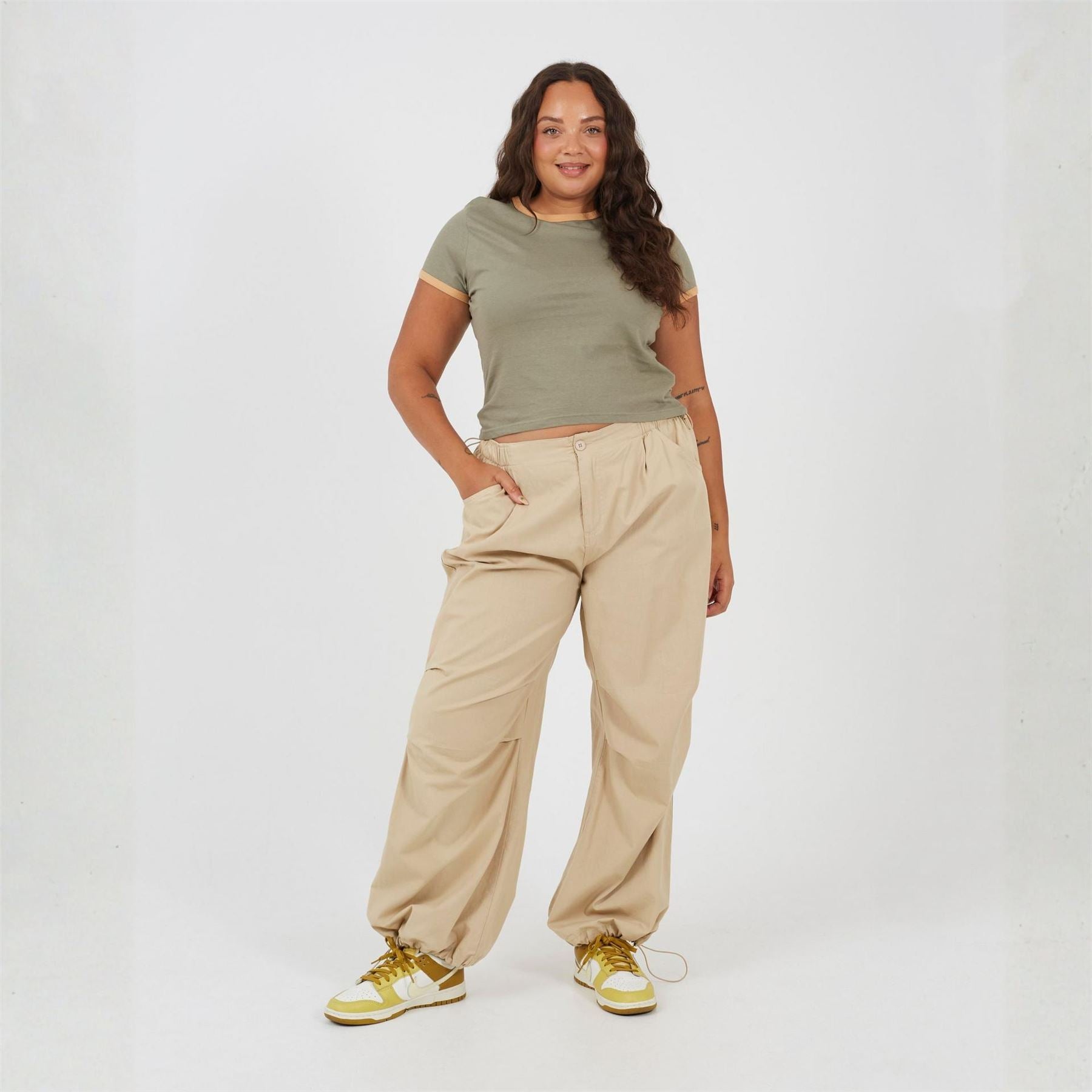 Brave Soul Plus Size Short Sleeve T Shit With Contrast Neck And Sleeve Rib