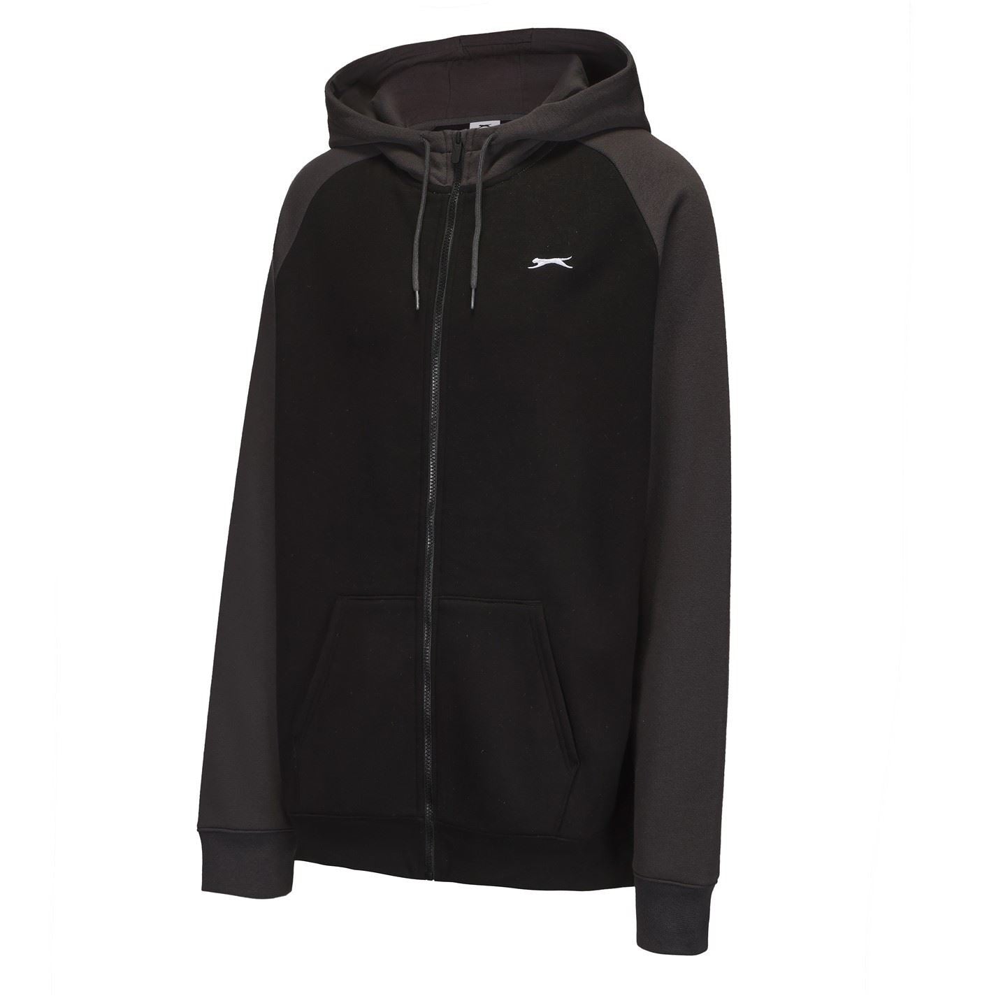 Slazenger Hooded Color Block Sweat Jacket with Ribbed Cuff