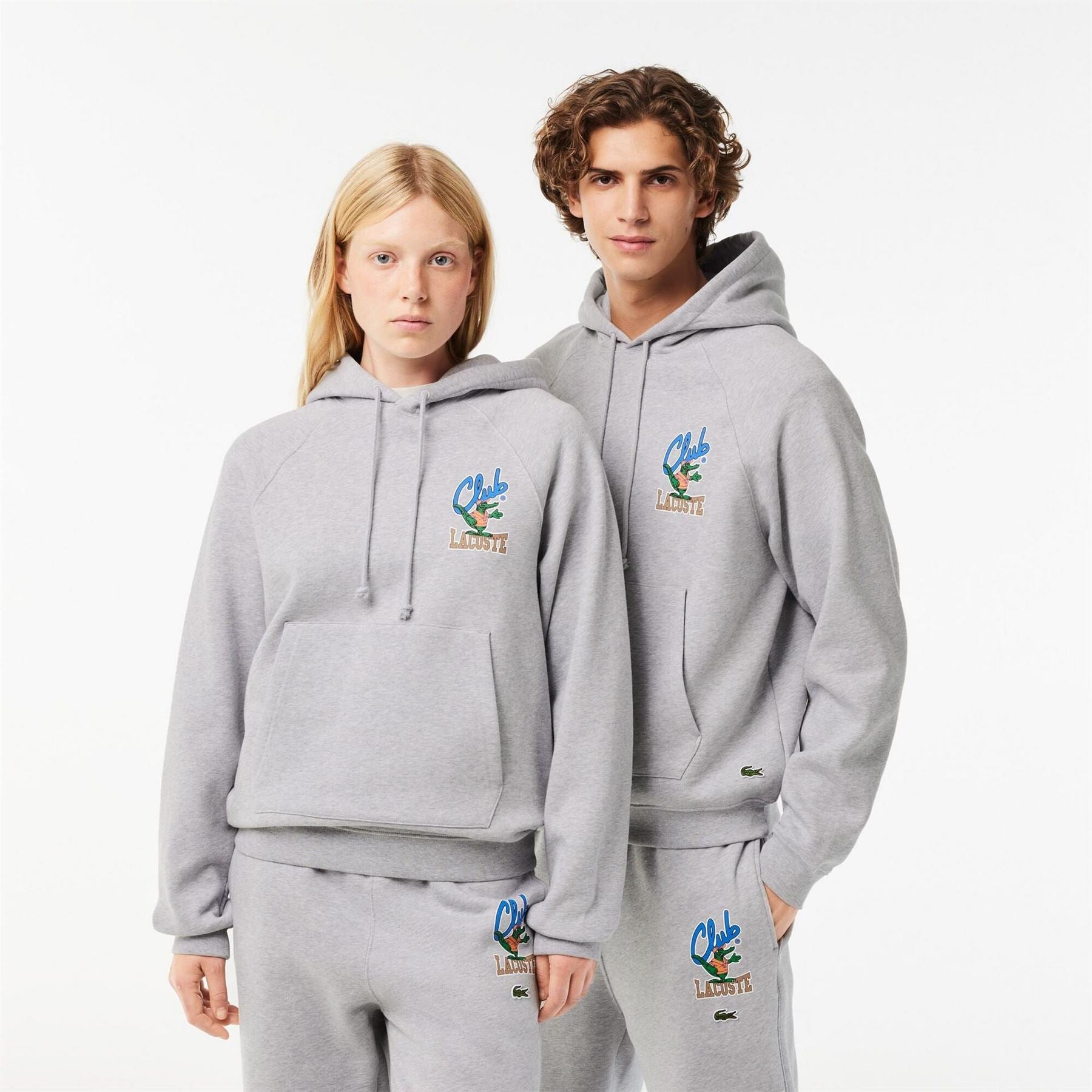 Lacoste Embroidered Crocodile Print Raglan Sleeve Hooded Sweatshirt