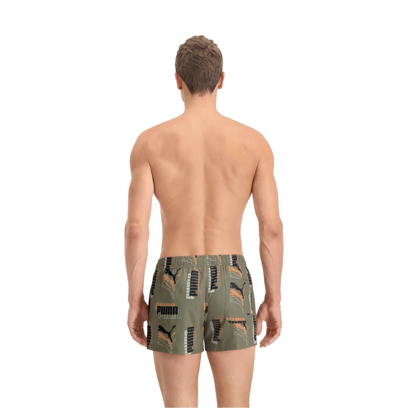 Puma All Over Logo Print Swim Shorts