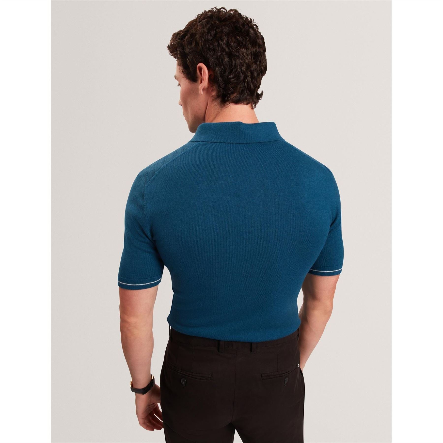 Ted Baker Button Placket Collared Short Sleeve Polo Shirt