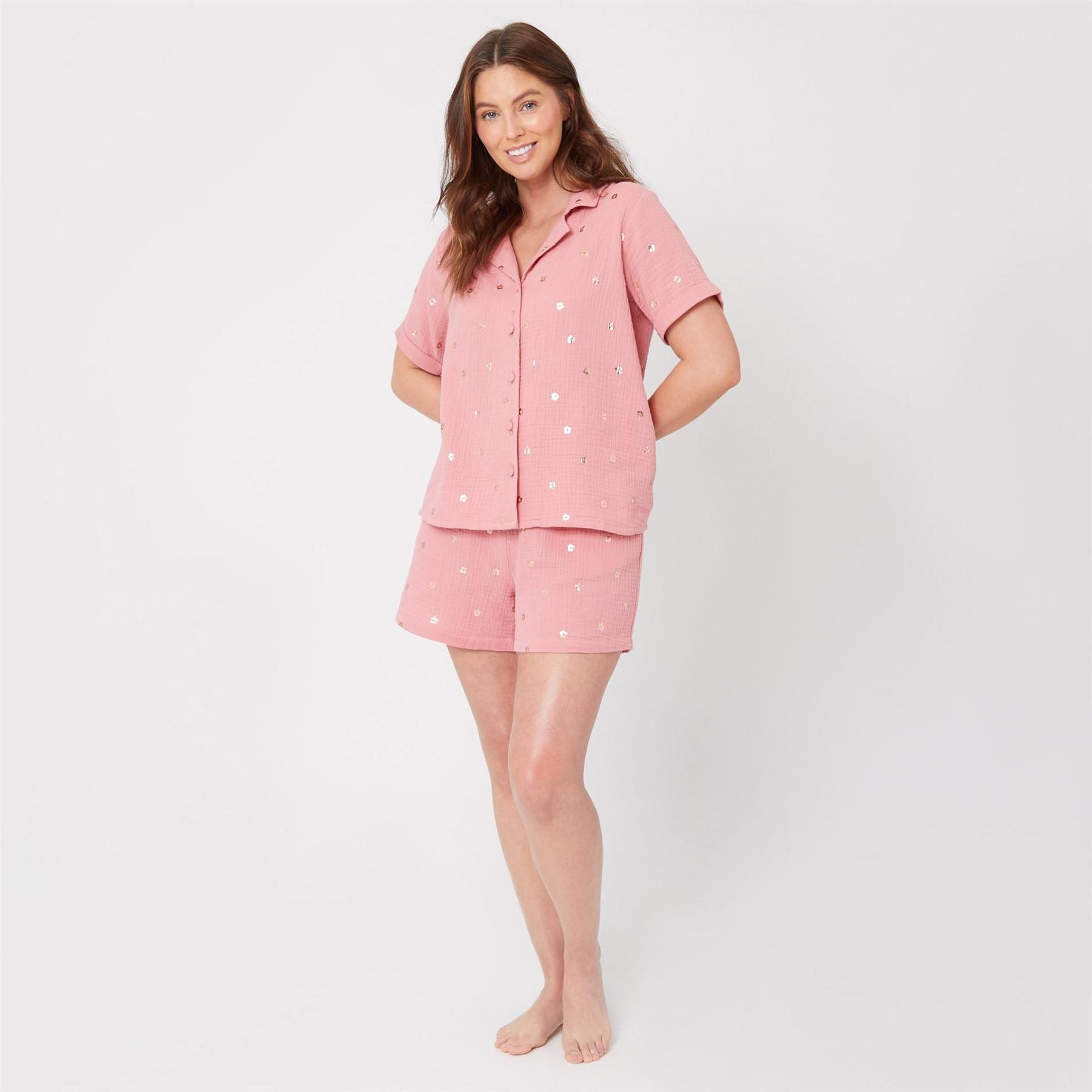 Be You Foil Flower Short Sleeve Pyjama Sets