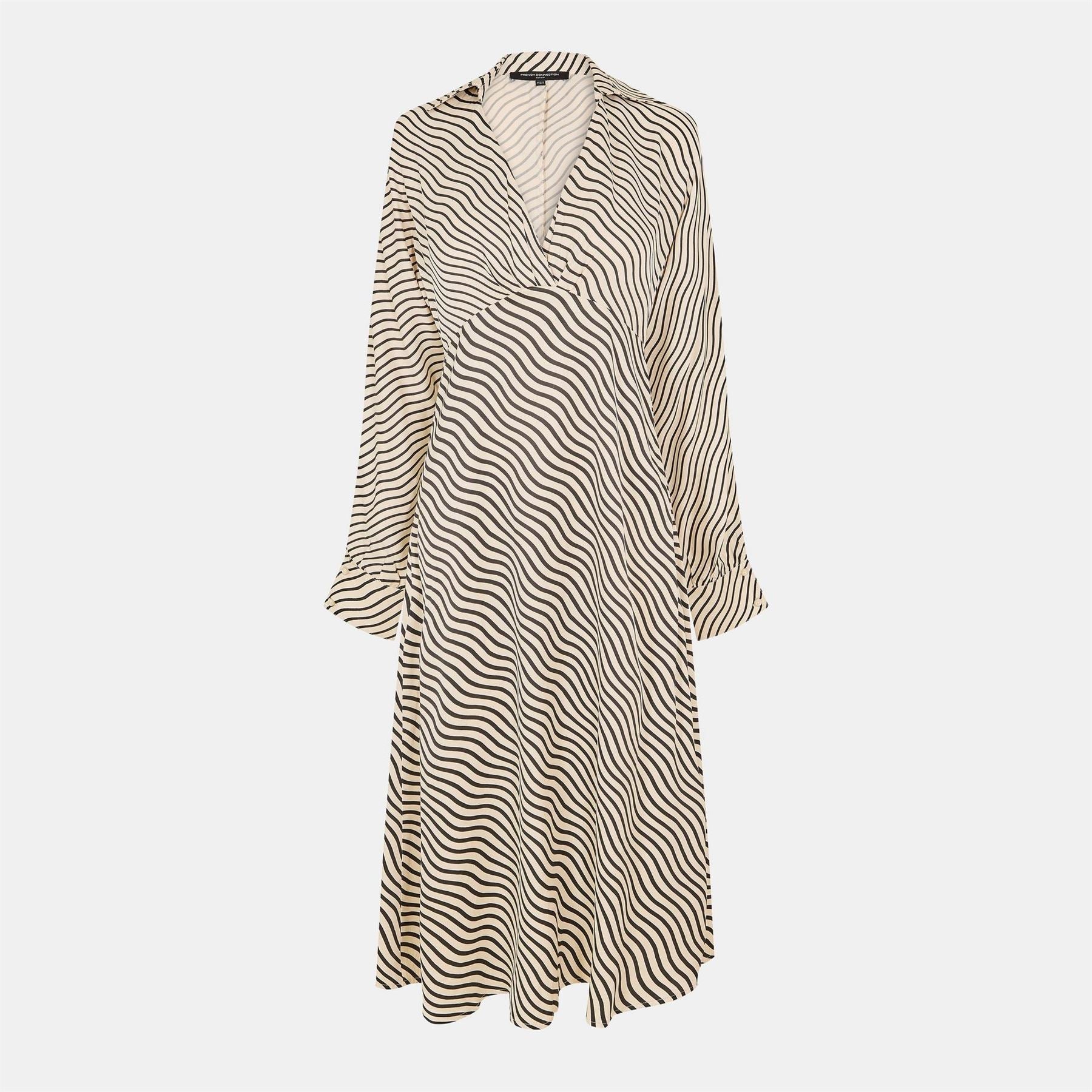 French Connection Connection Candice V-Neck Midi A-Line Dress