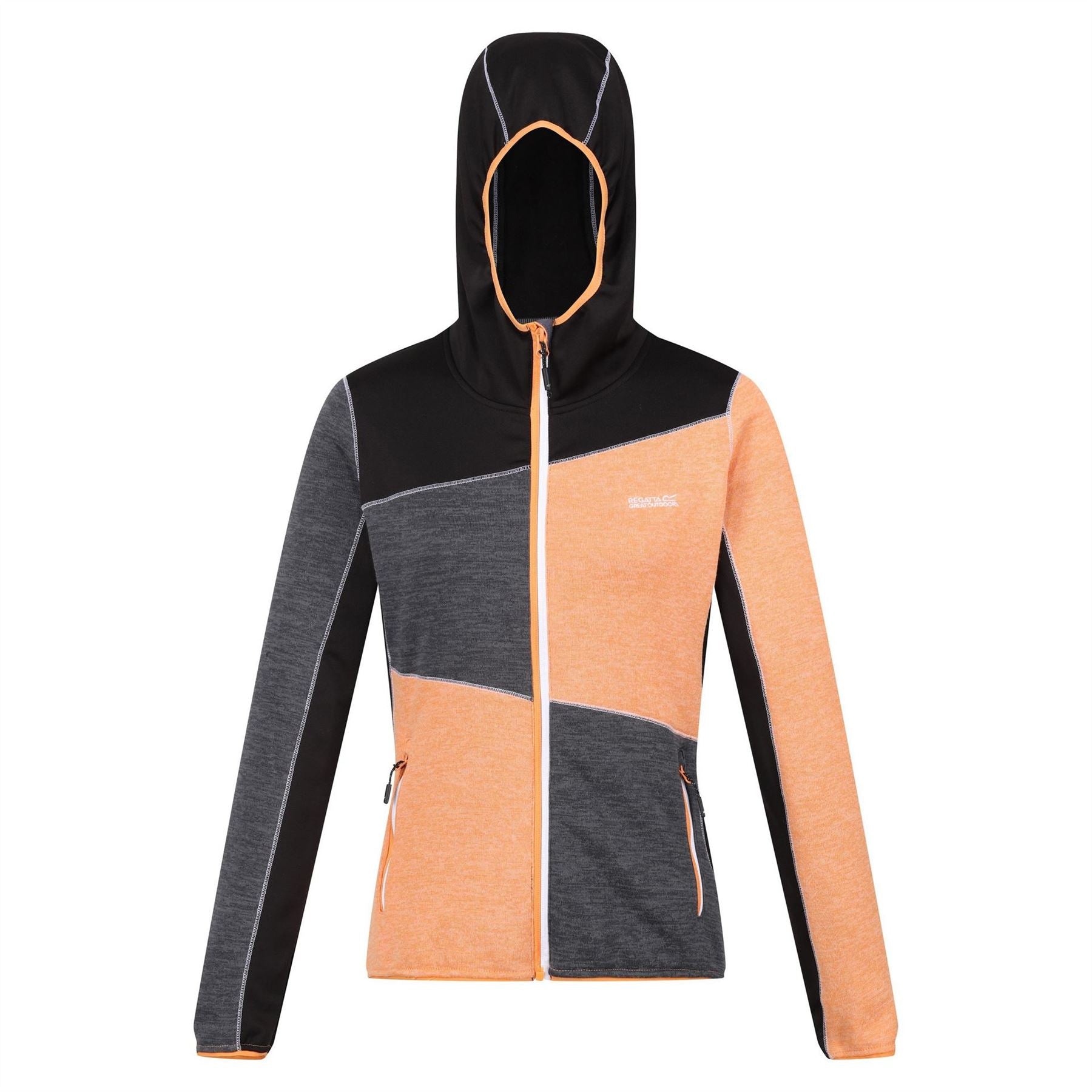 Regatta Walbury Color Block Hooded Ribbed Cuff Fleece Jacket