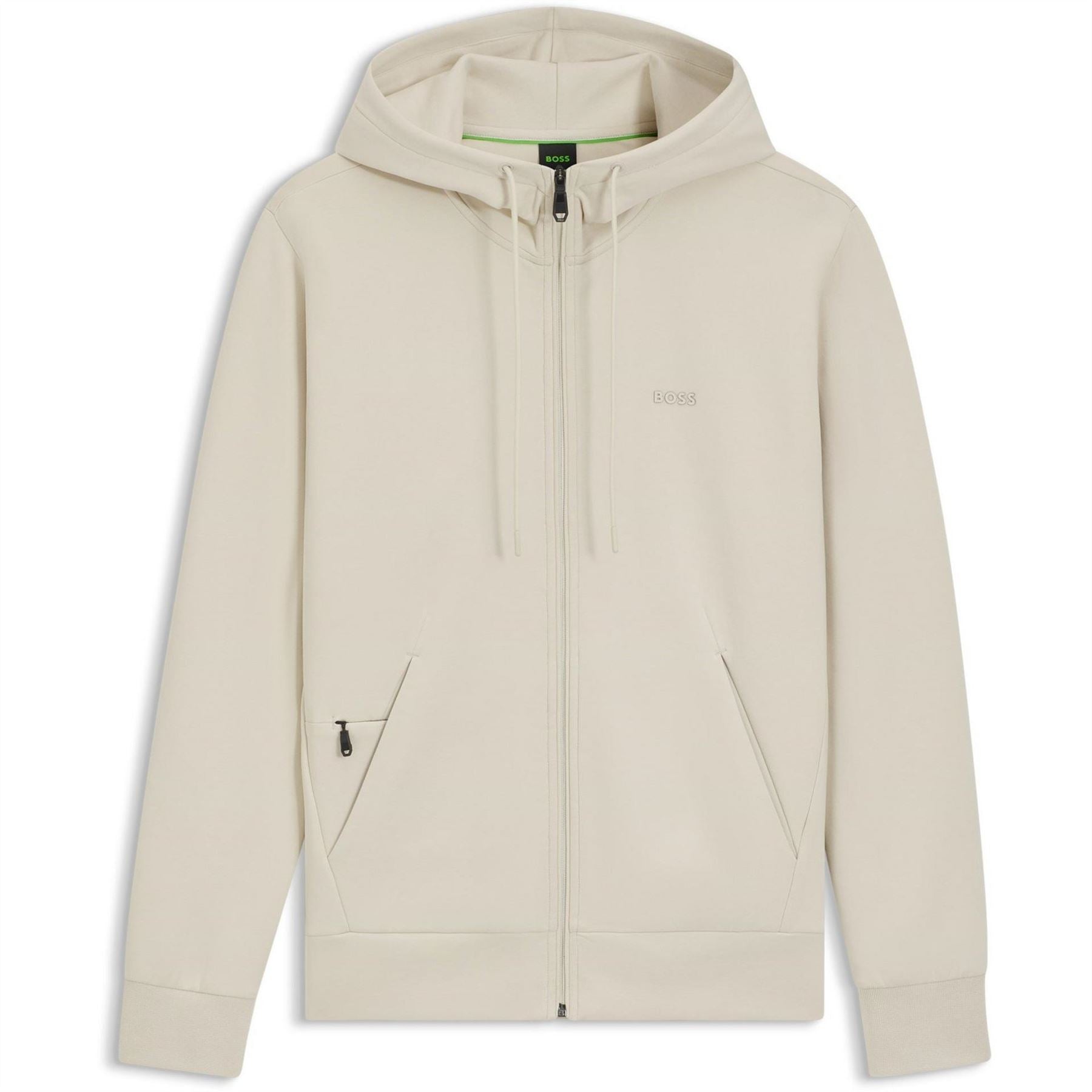 Boss BOSS GREEN Full Zip Hoodie with Adjustable Drawstring Hood   Streamlined Design