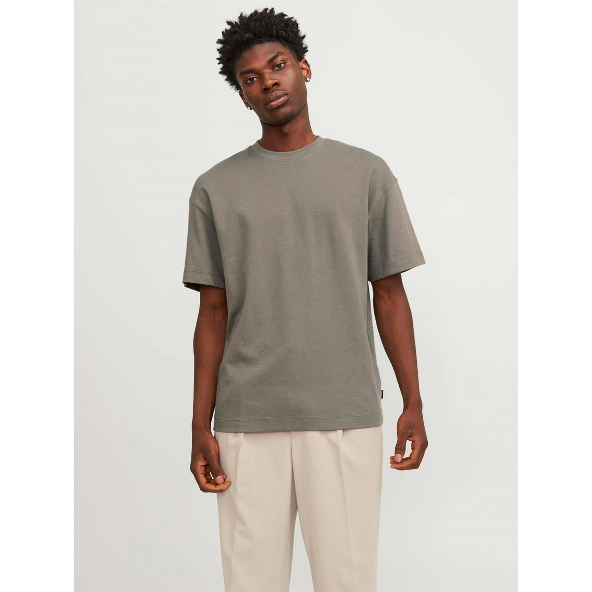 Jack and Jones Crew Neck Ribbed Collar Short Sleeve Jersey T-Shirt