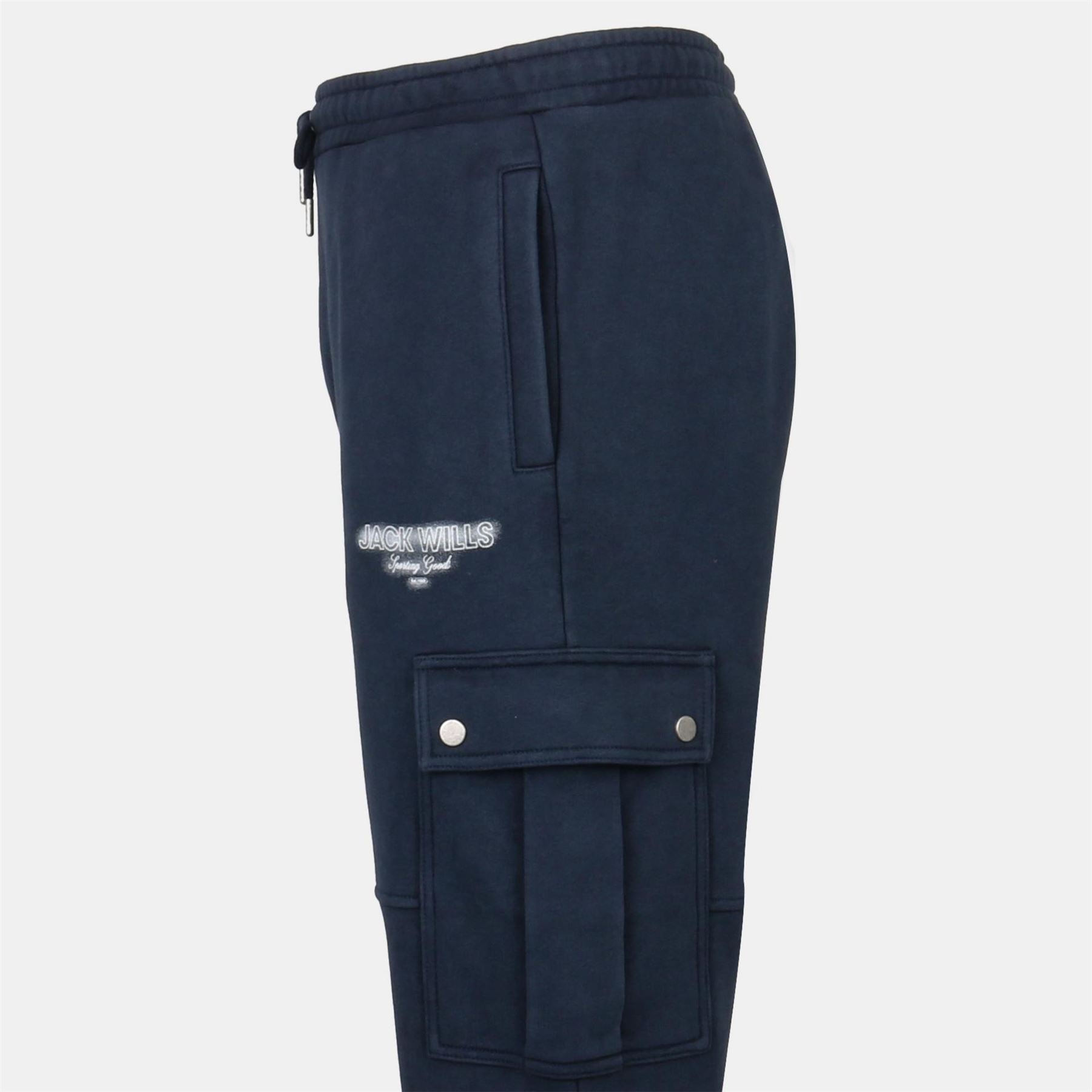 Jack Wills Script Cargo Cotton Ribbed Cuffs Joggers