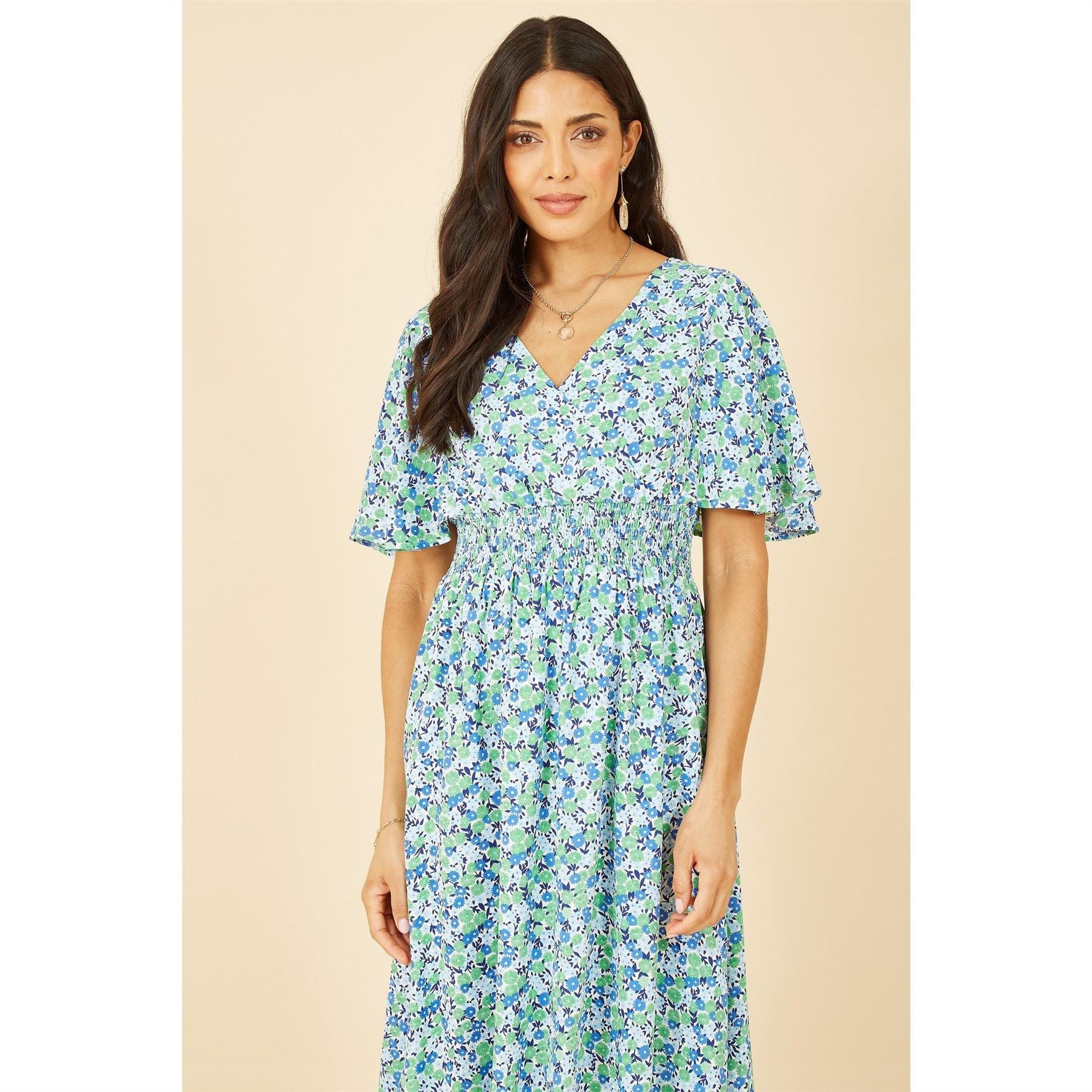 Yumi Ditsy Print Maxi Dress