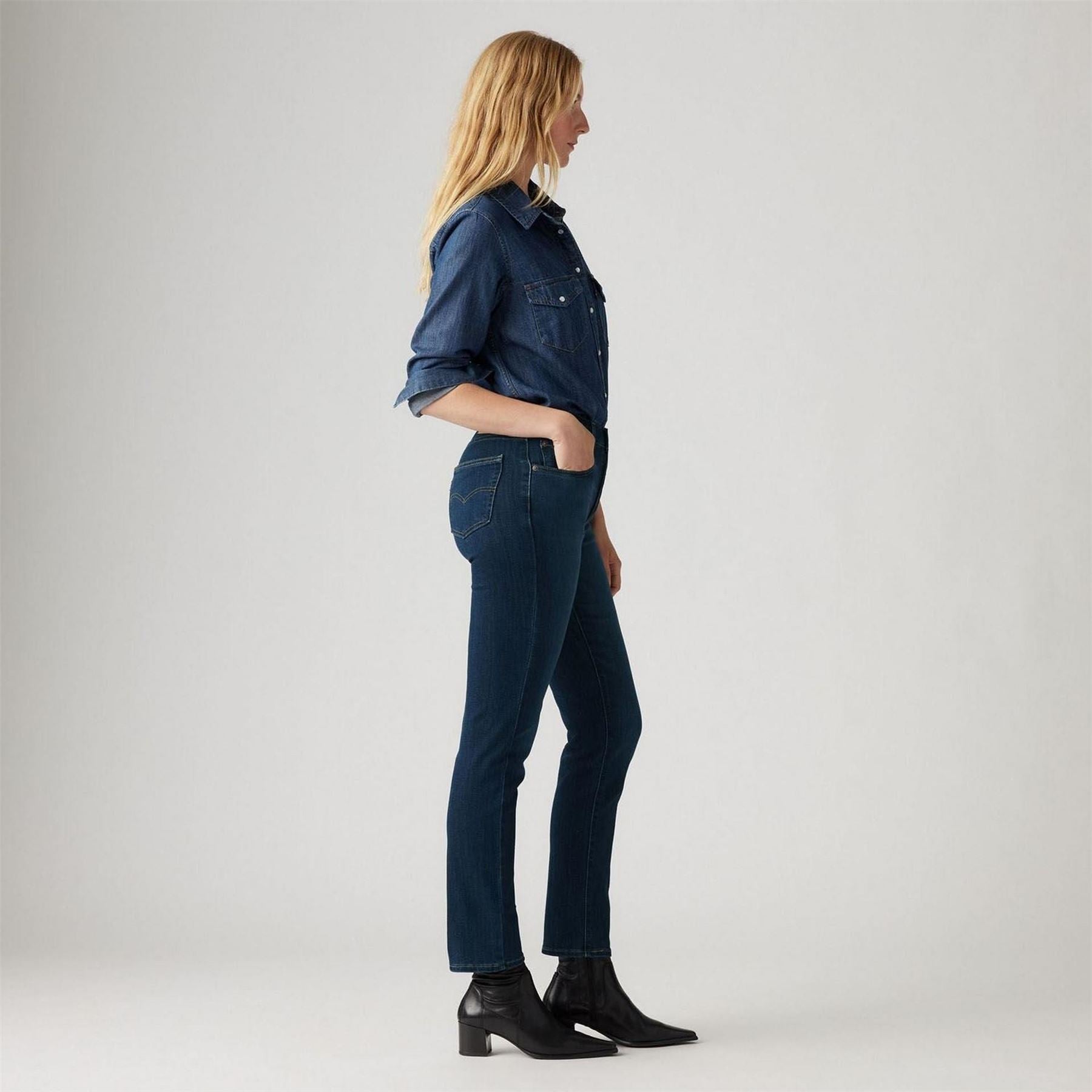 Levis High Rise Straight Fit Jeans