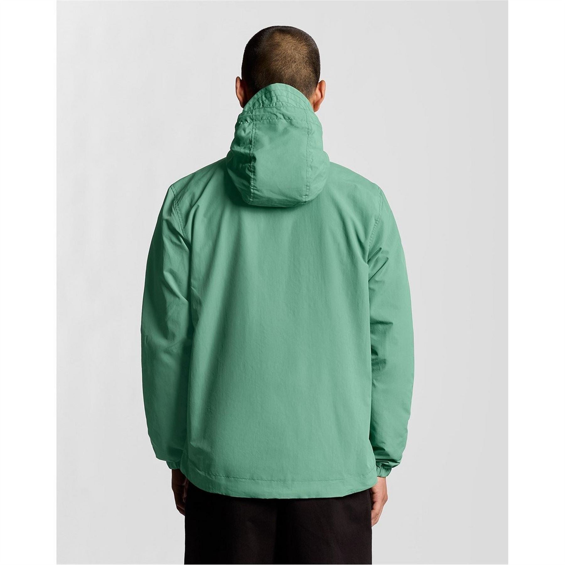 Lyle and Scott Zip Through Cotton Wind Resistant Long Sleeve Hooded Rain Anorak