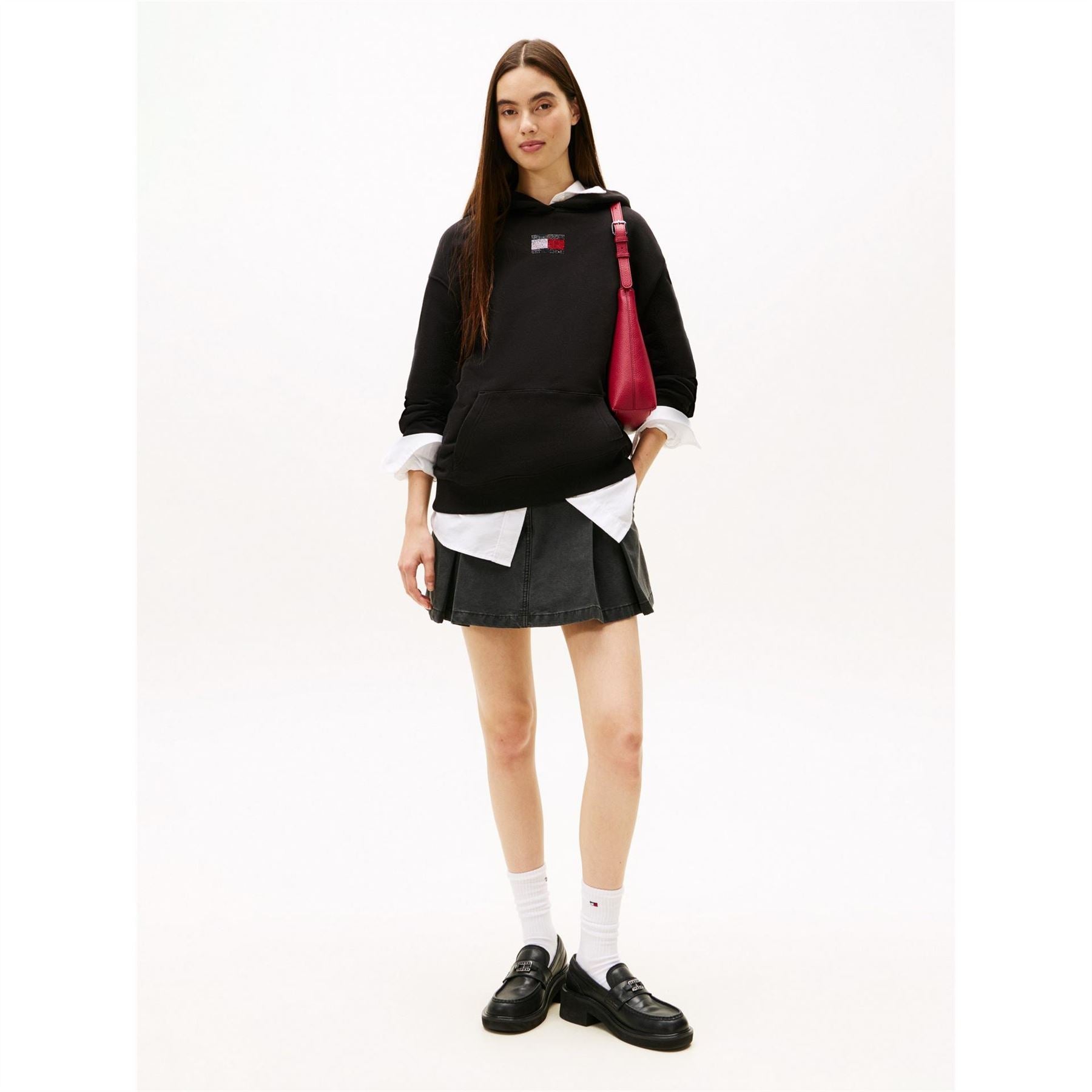 Tommy Jeans Flag Graphic Hooded Neck Long Sleeve Sweatshirt