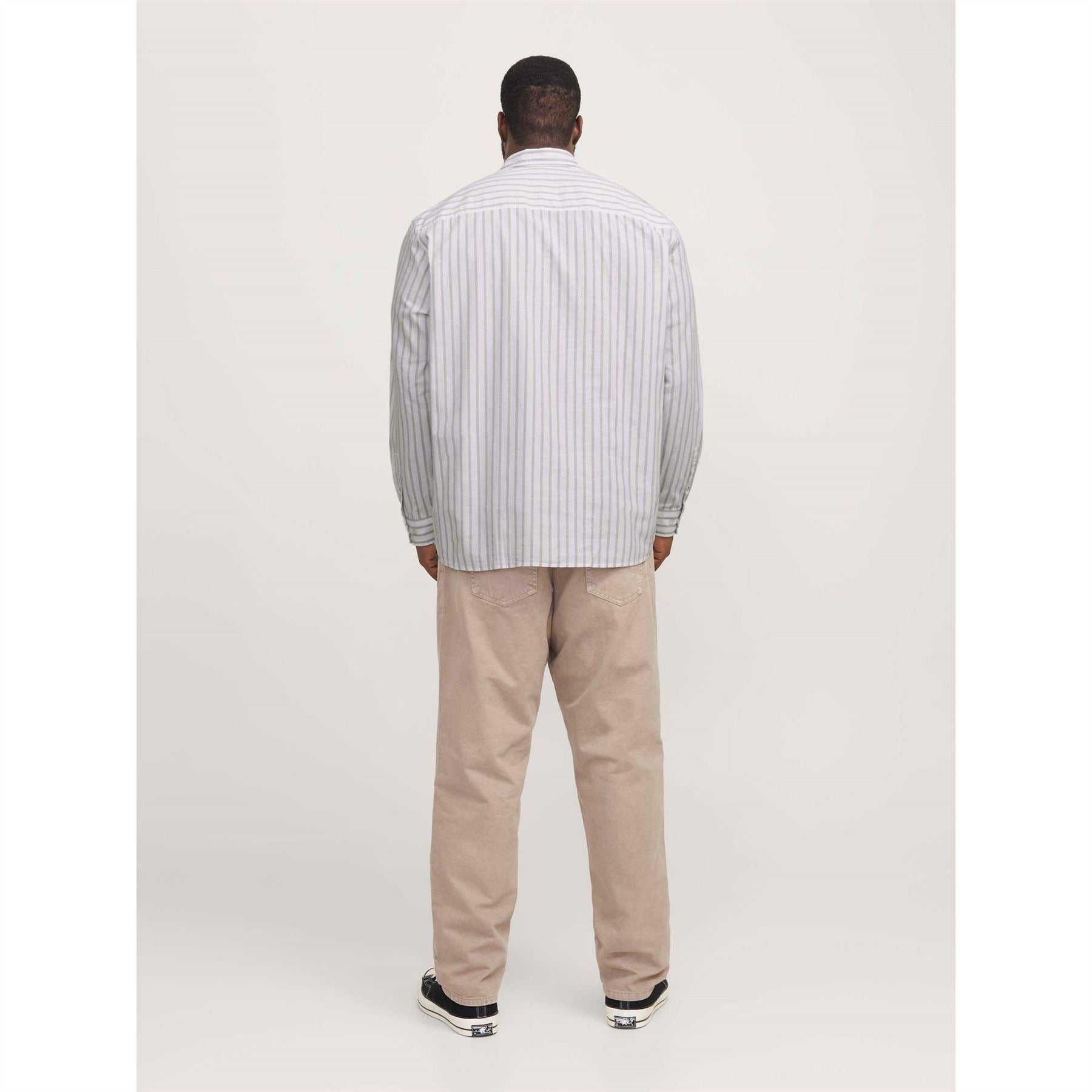 Jack and Jones Oxford Chest Pocket Collared Long Sleeve Cuban Shirt