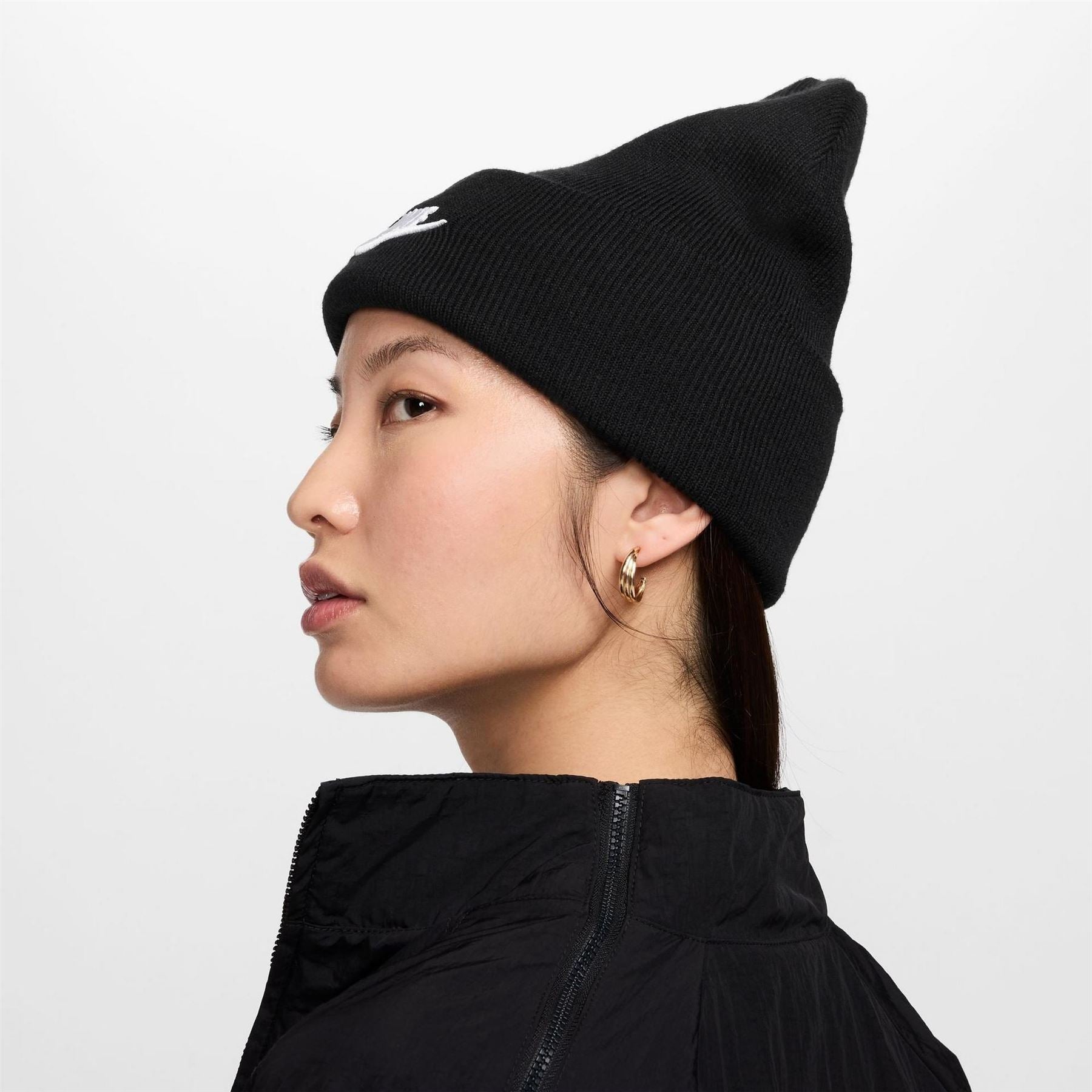 Nike Nsw Peak Wordmark Logo Adjustable Cuff Beanie