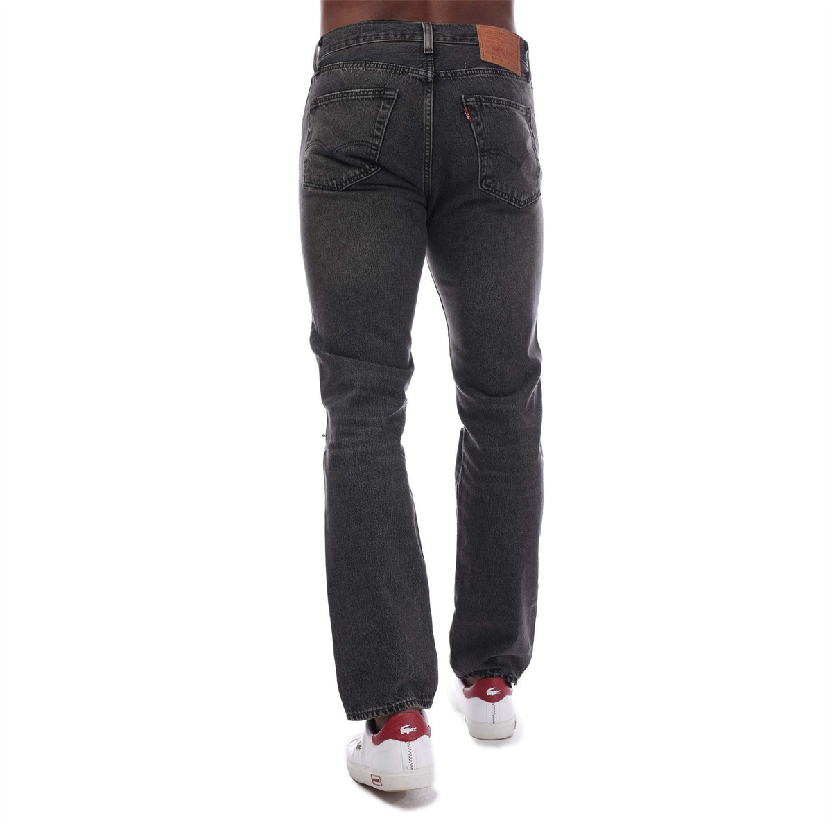 Levis Black Destructed Straight Leg Jeans