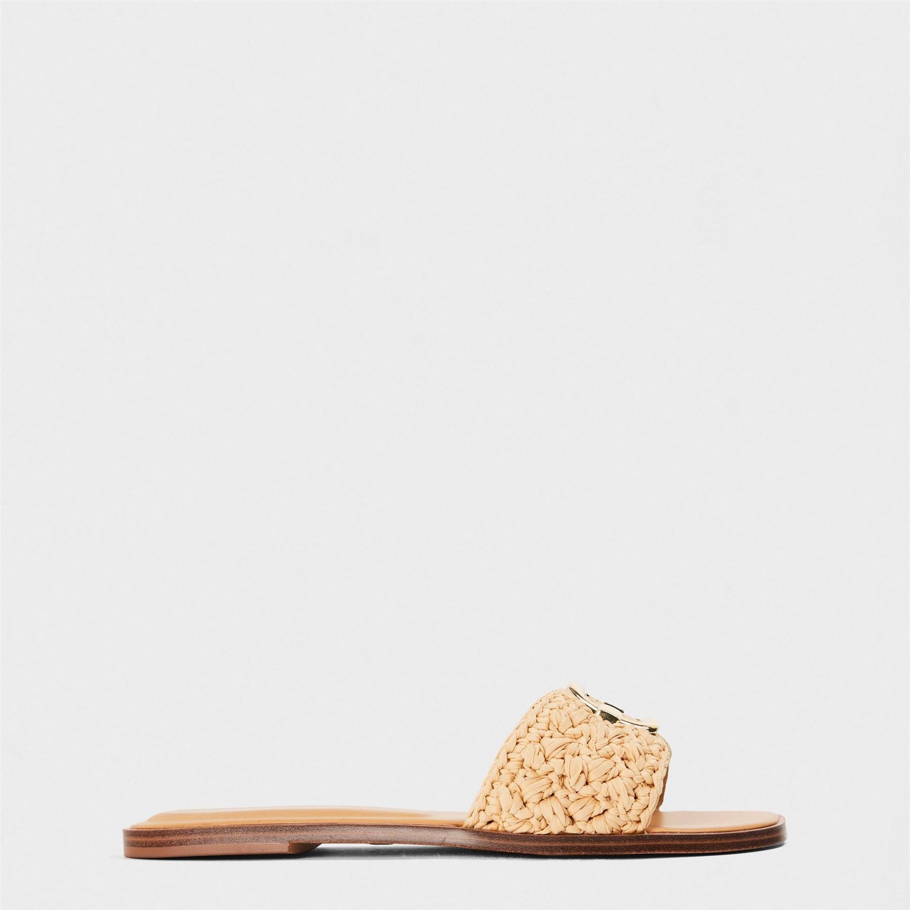 Aldo Textured Open Toe Flat Heel Slides