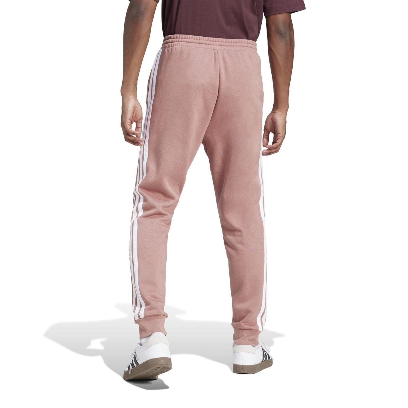 adidas Fleece Tapered Cuff 3 Stripes Joggers M