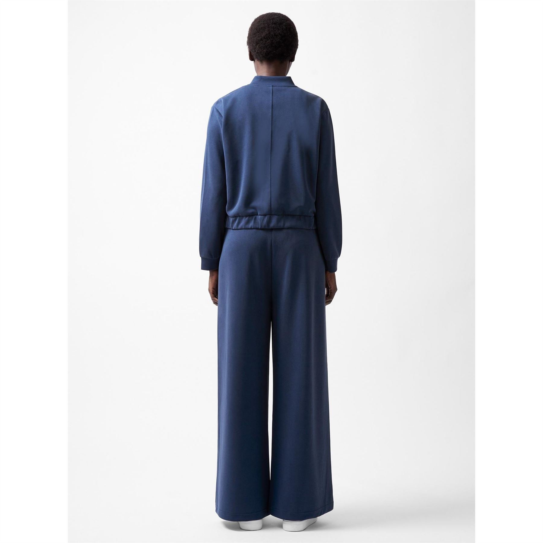 French Connection Solid Patterned Full Zipper Ribbed Cuff Bomber Jacket