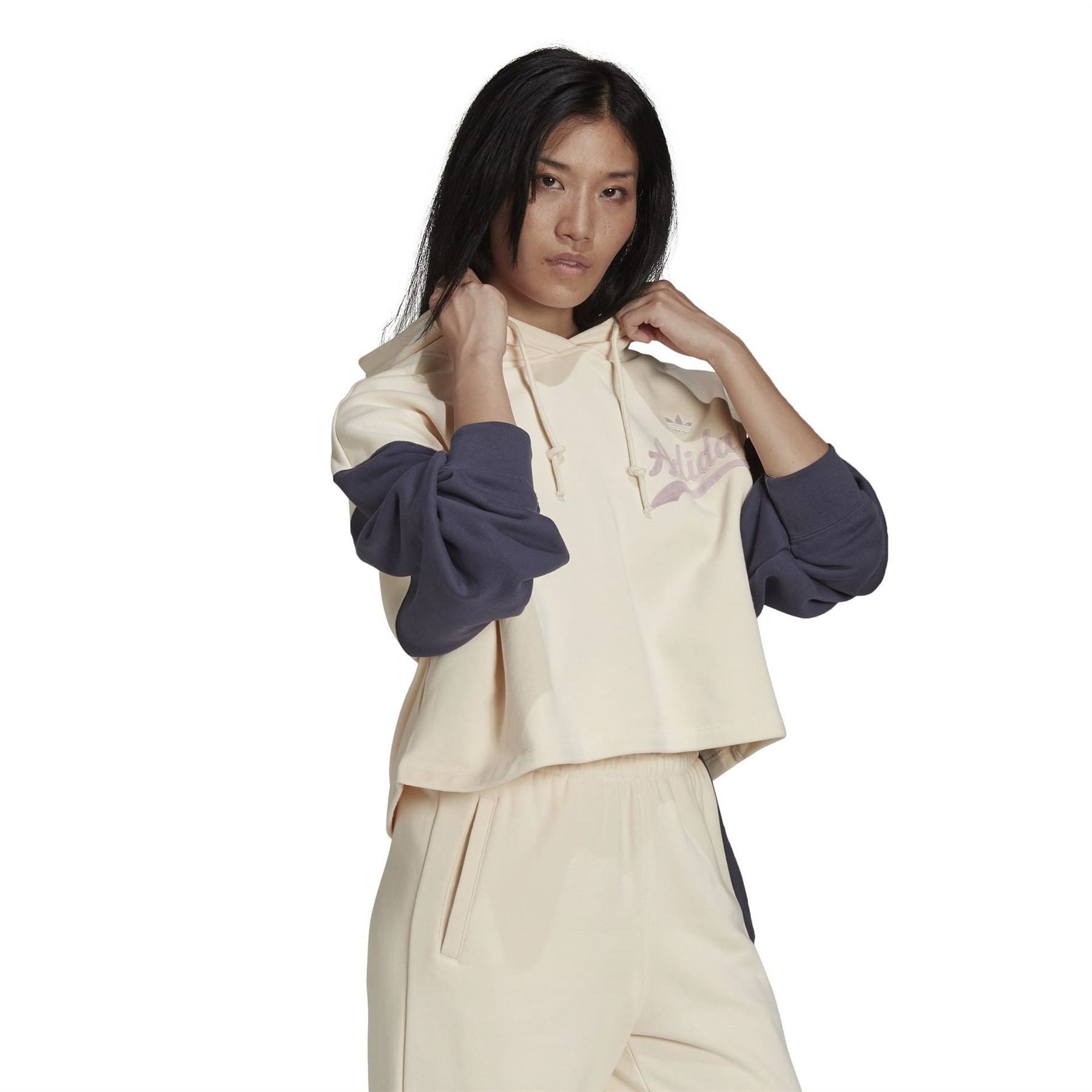 adidas Originals Cropped Hooded Relaxed Fit Sweatshirt