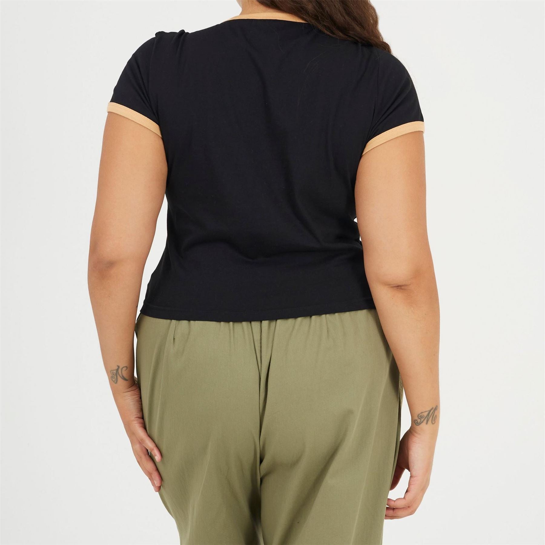 Brave Soul Plus Size Short Sleeve T Shit With Contrast Neck And Sleeve Rib