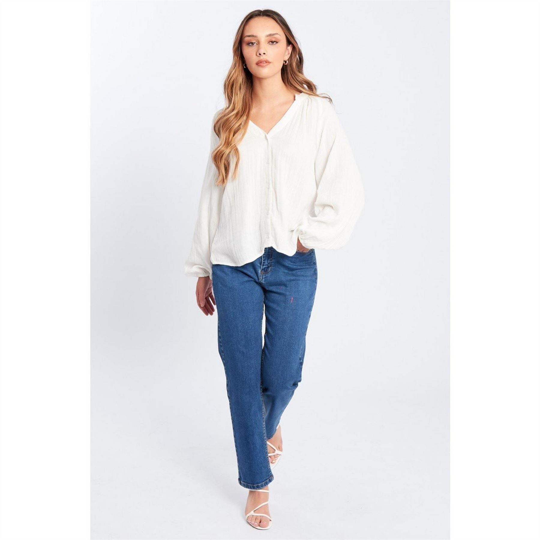 Influence V-Neck Long Sleeve Blouse and Set
