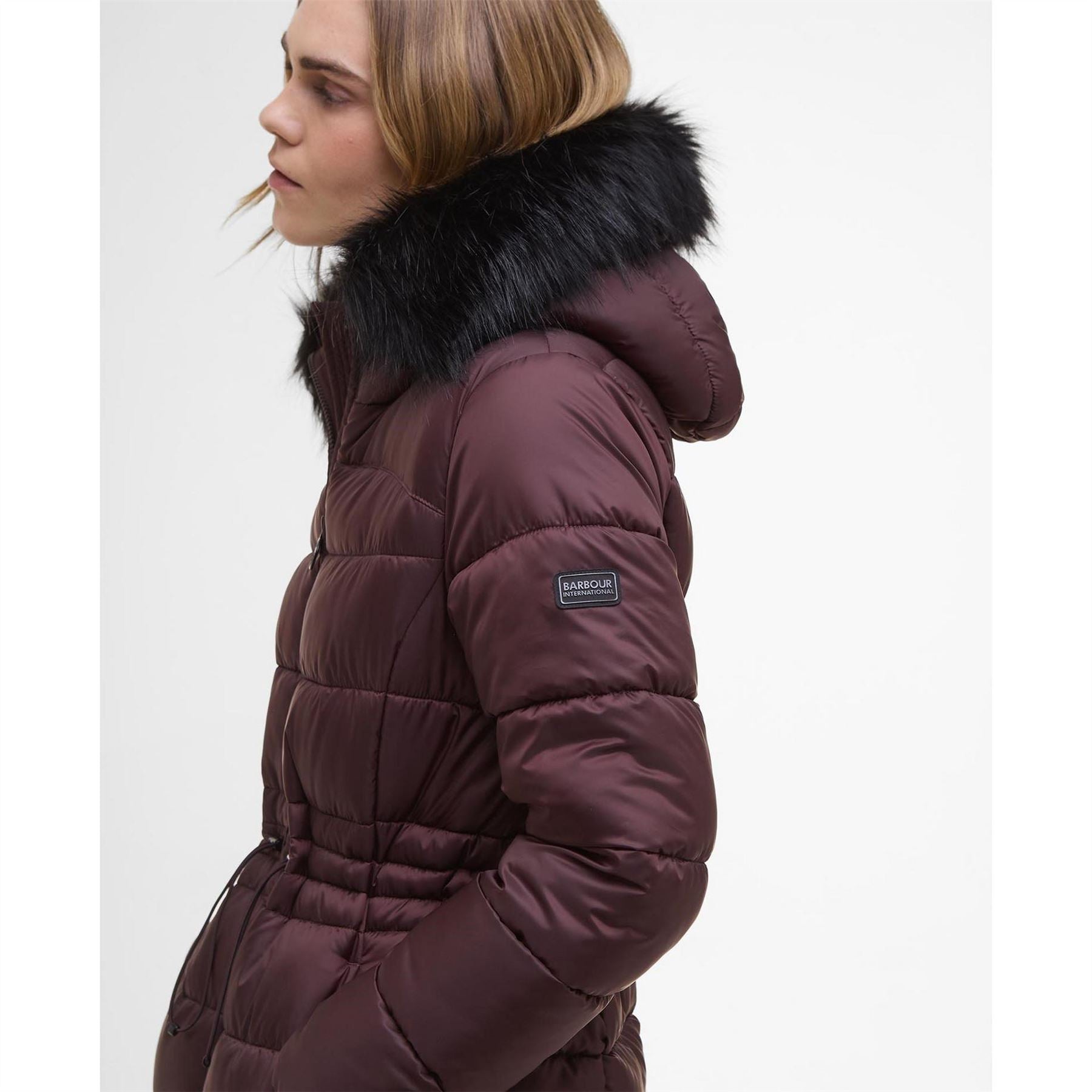 Barbour International Cher Detachable Hood Long Sleeve Medium Puffer Jacket