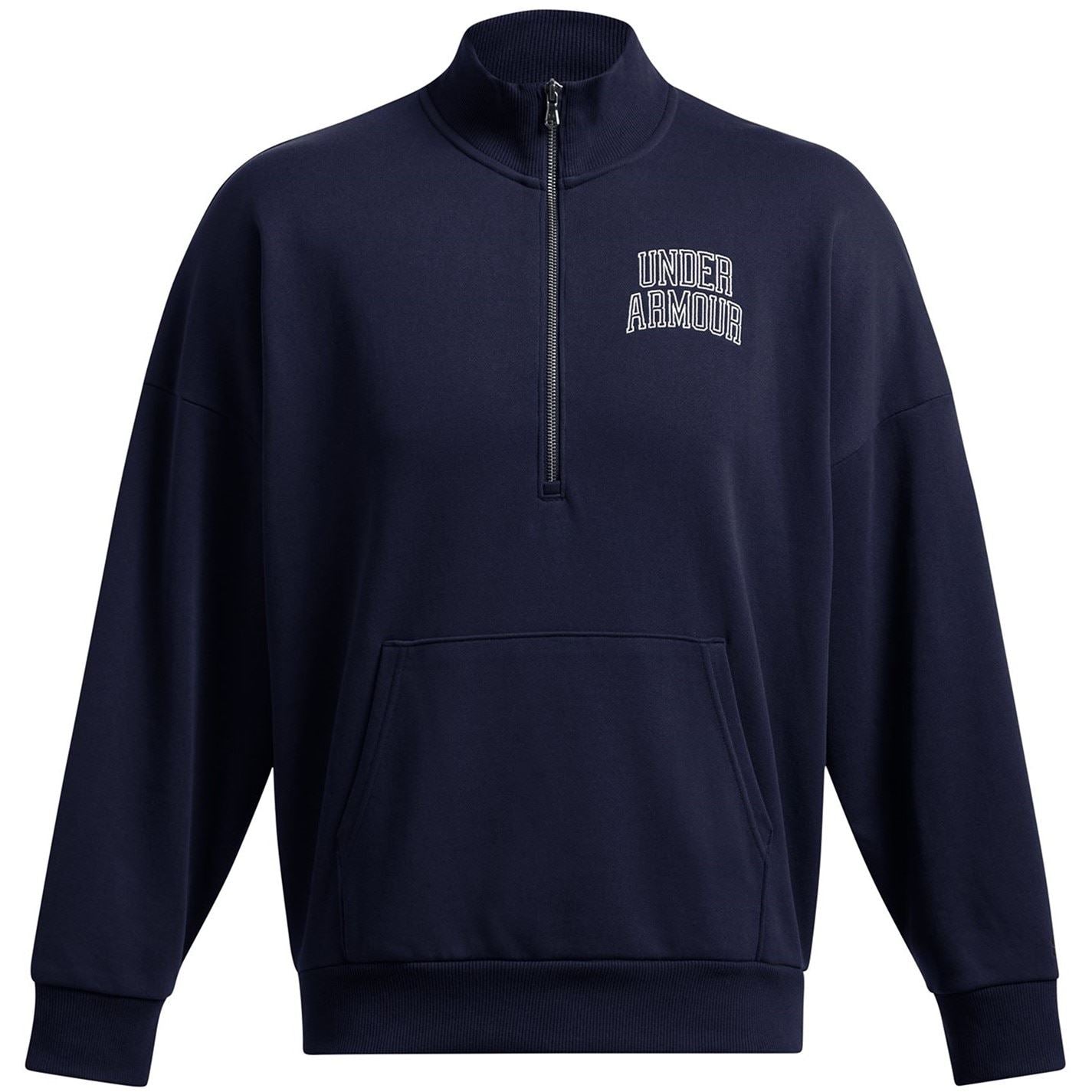 Under Armour Icon Zip Neck Ribbed Collar Long Sleeve Sweatshirt