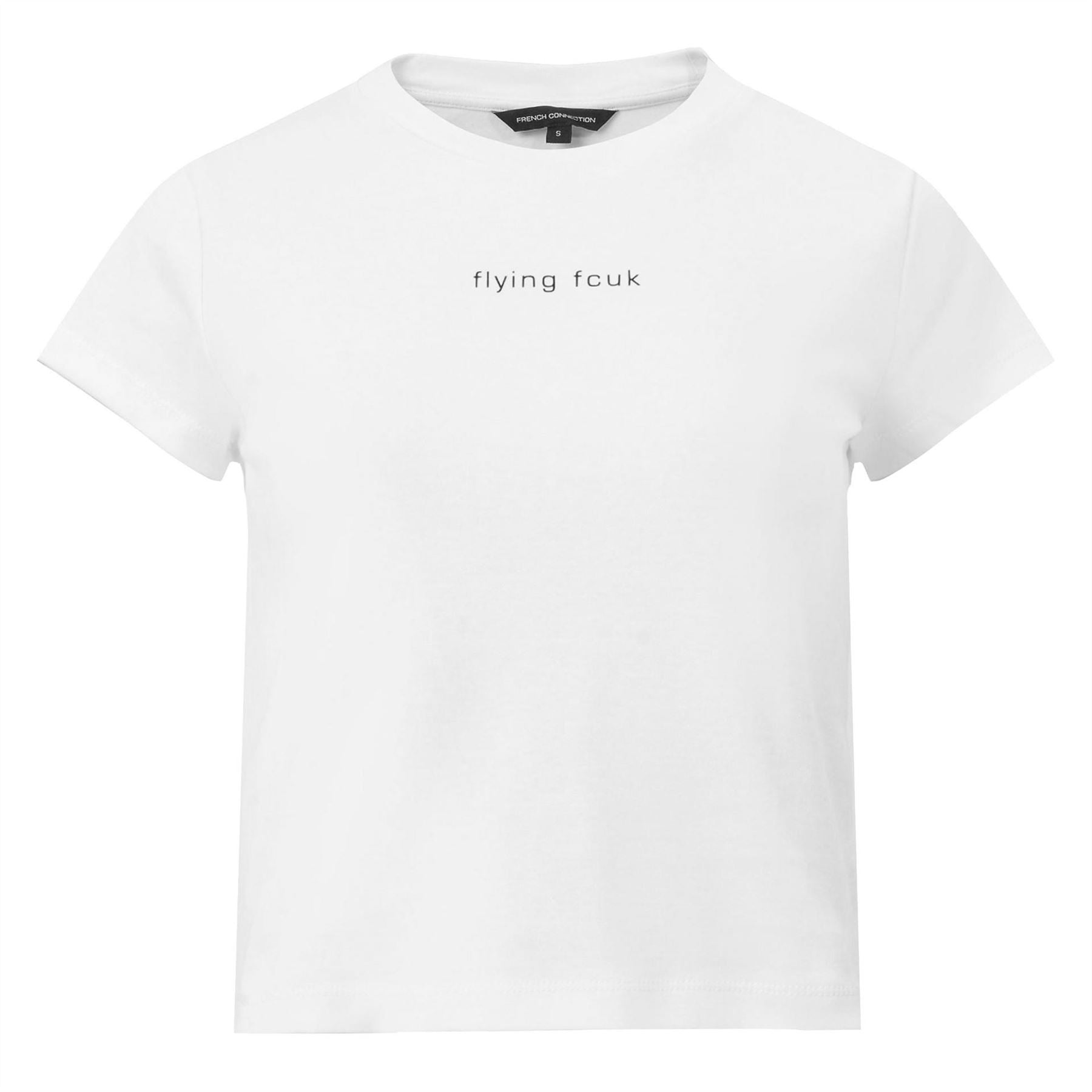 FCUK Cropped Crew Neck Short Sleeve T-Shirt