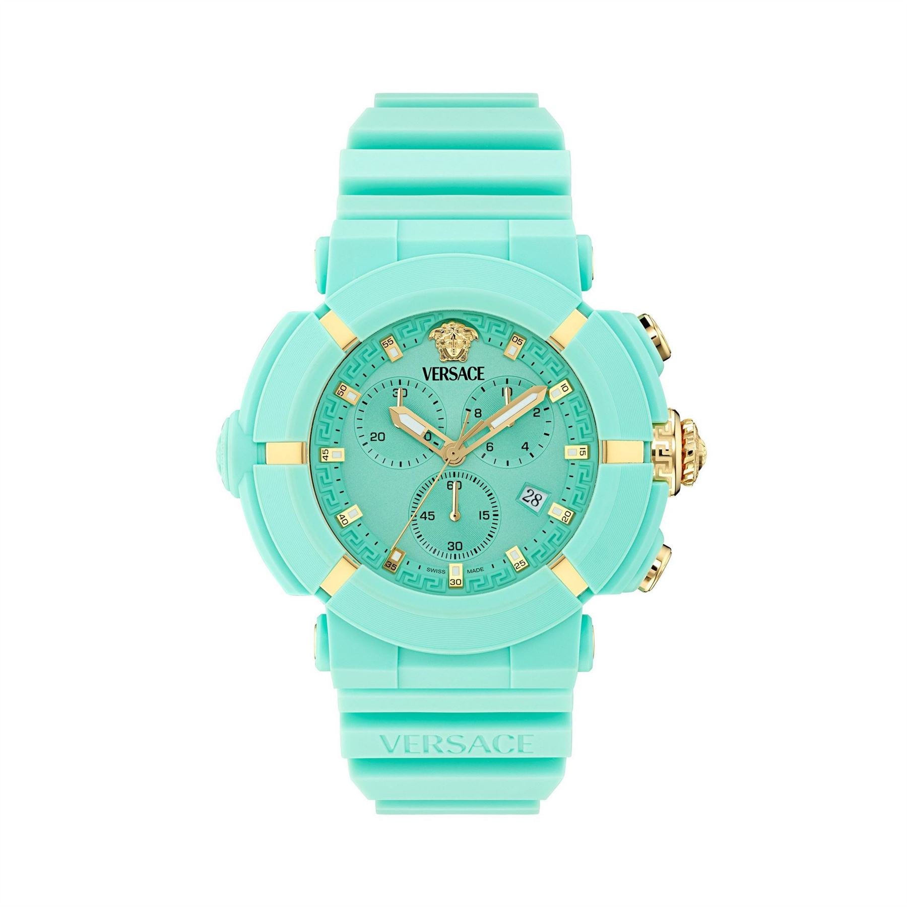 Versace Chronograph Fashion Rubber Bracelet Analogue Watch