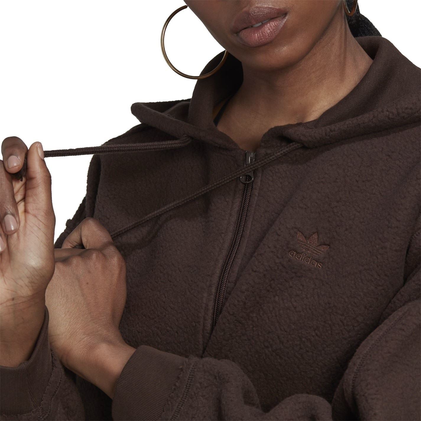 adidas Originals Womens Crop Full Zip Hoodie