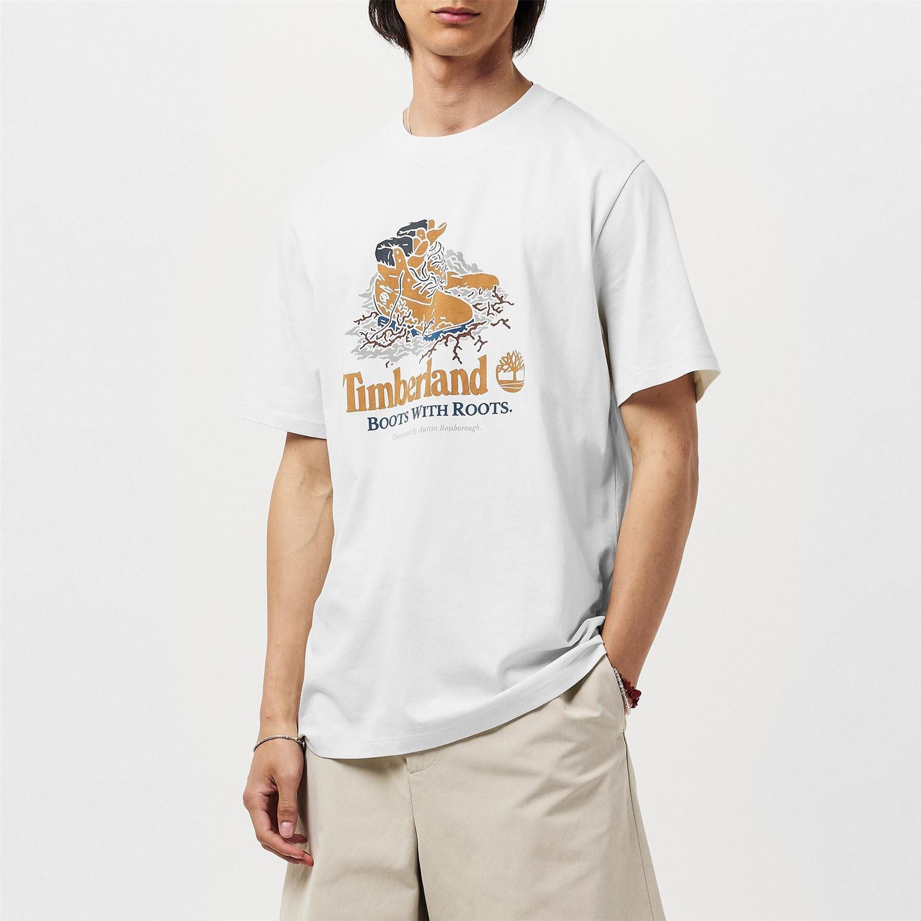 Timberland Regular Fit Vintage Boots with Roots Graphic Print T-Shirt