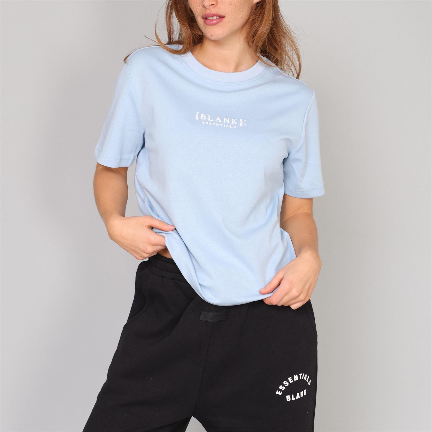 Blank Essentials Embroidered Text Graphic Crew Neck Short Sleeve Boyfriend T-Shirt