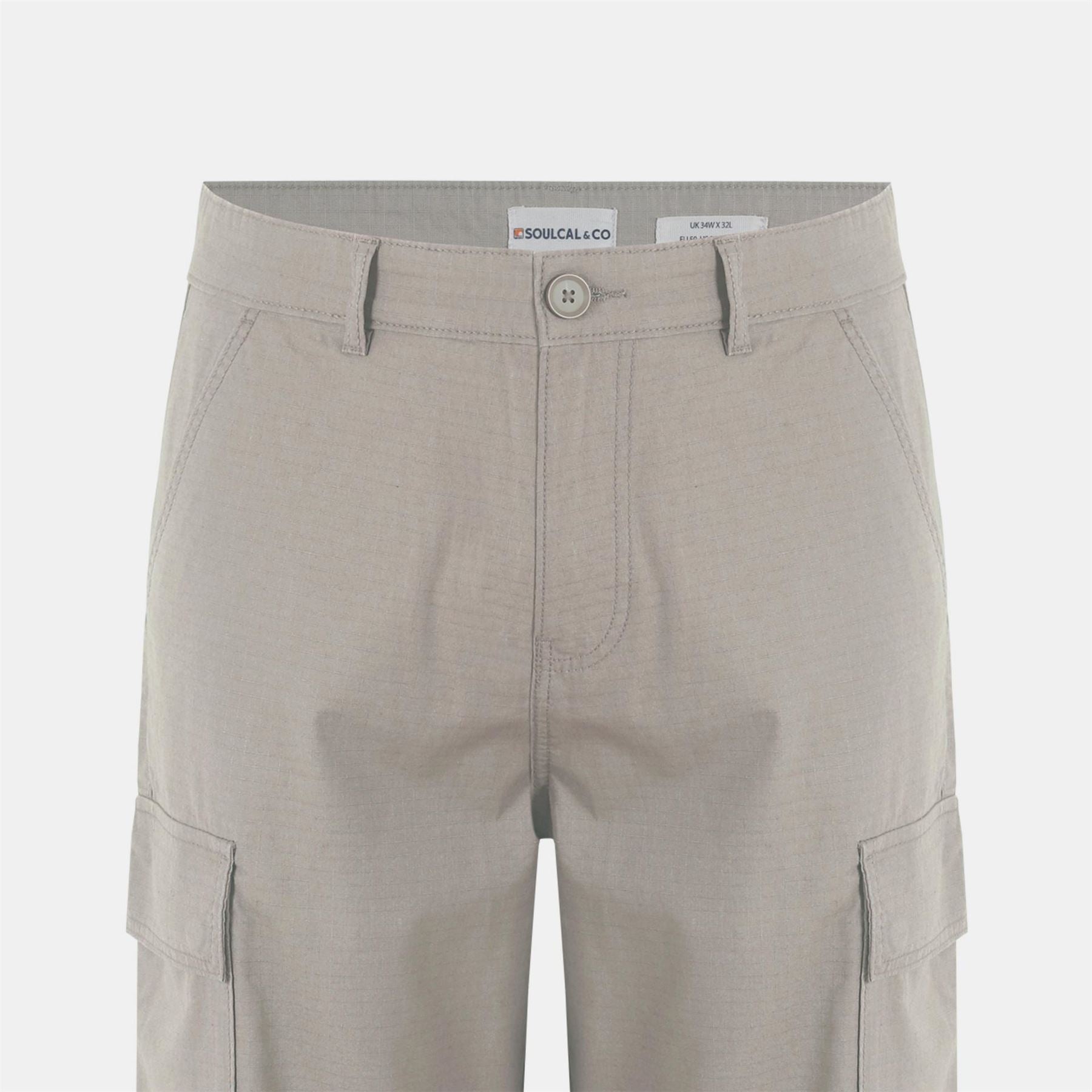 SoulCal Rip Solid Patterned Straight Cargo Trousers