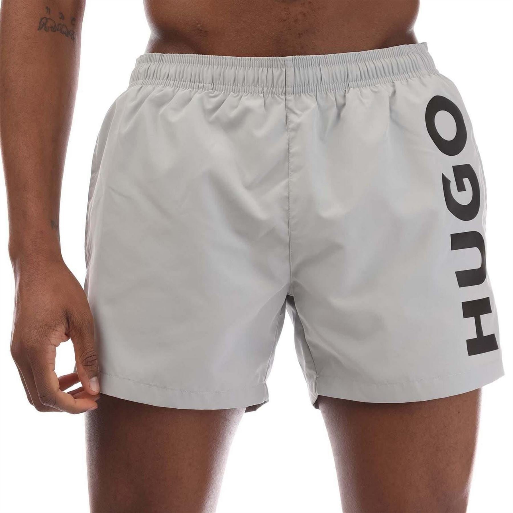 Hugo Logo Print Swim Shorts