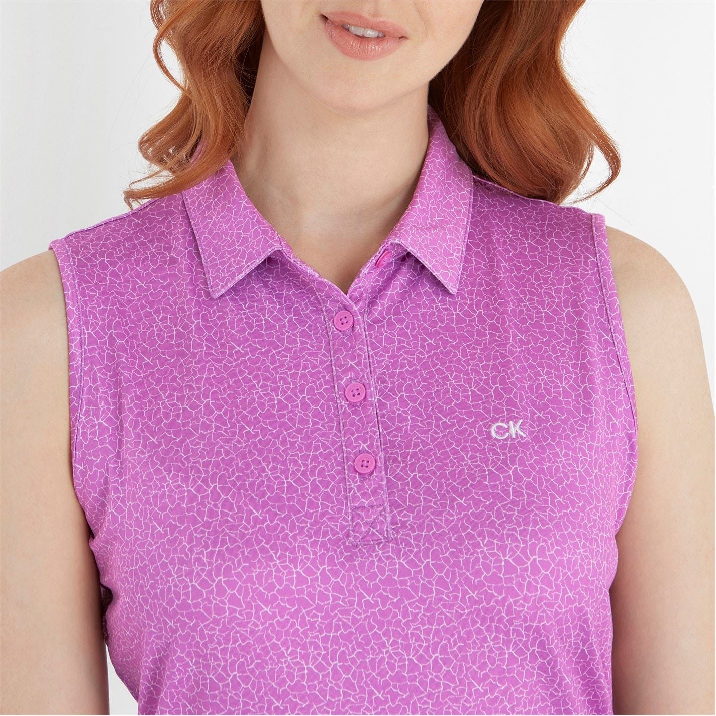 Calvin Klein Golf All Over Print Sleeveless Polo Shirt