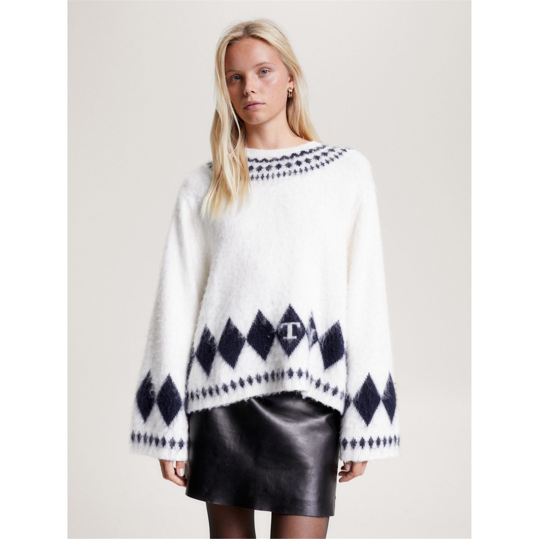 Tommy Hilfiger Fairisle Oversized Crew Neck Jumper
