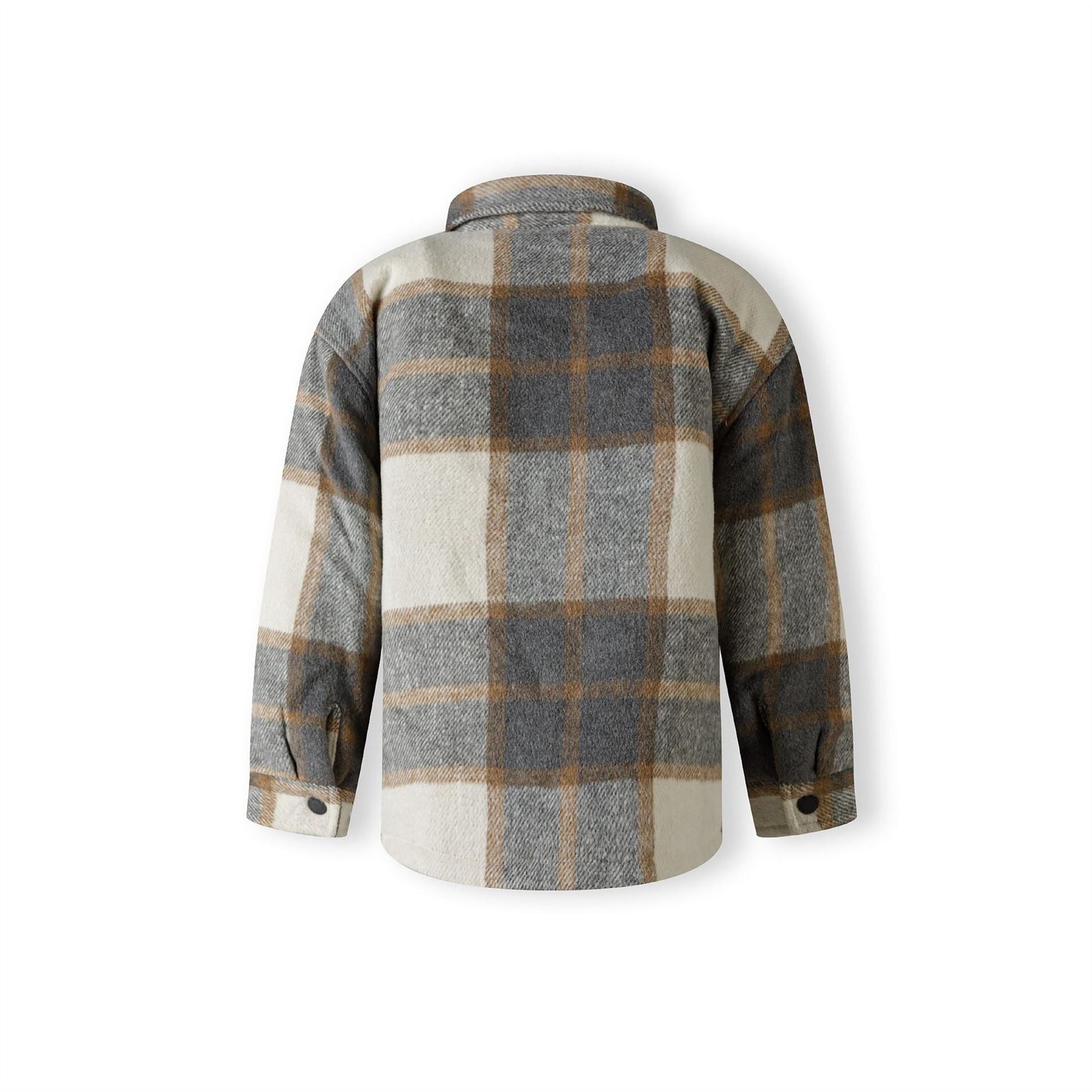 Minoti Boys Padded Shirt Jacket Wool Blend Grey Check