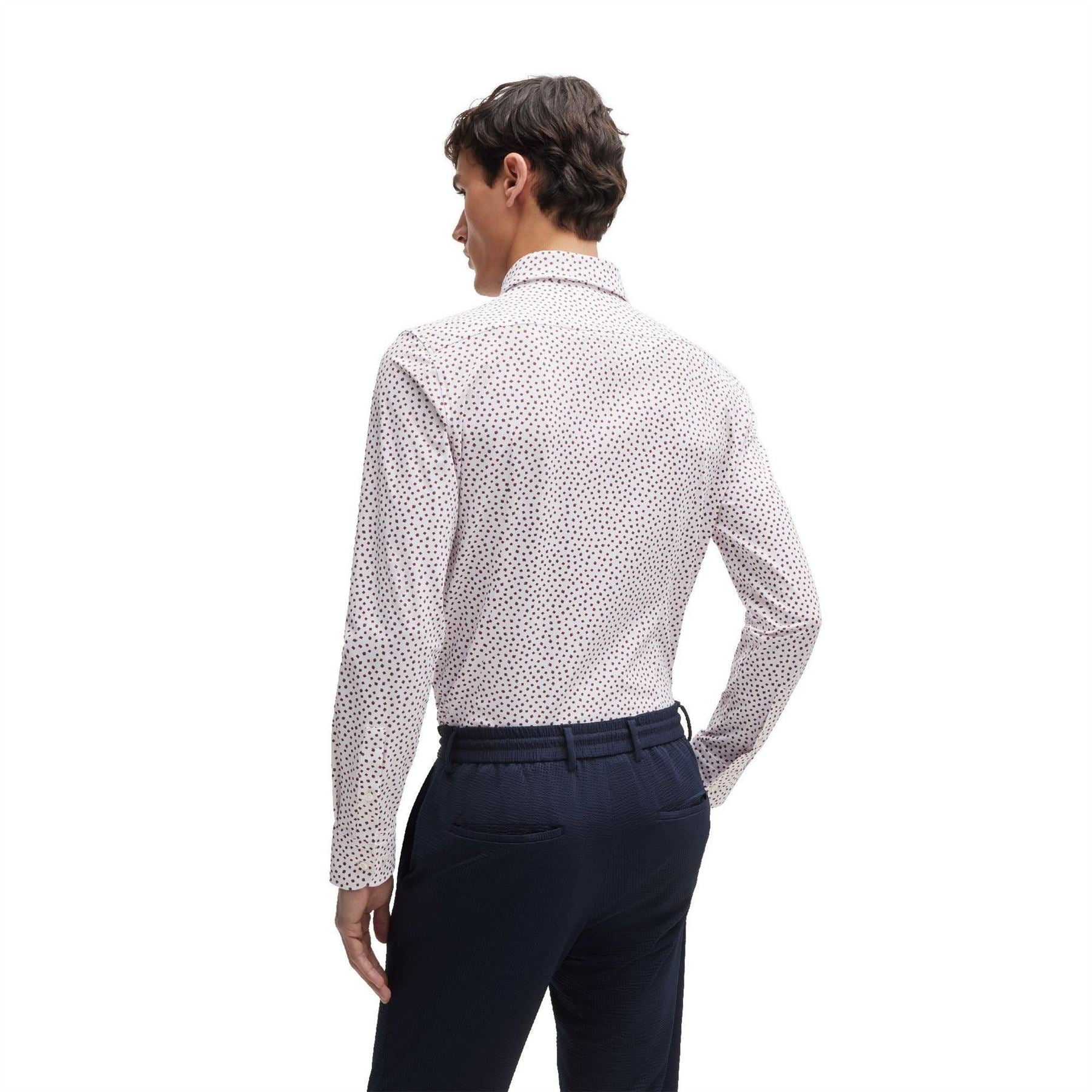 Boss Spread Collar Slim Fit Long Sleeve Oxford Shirt