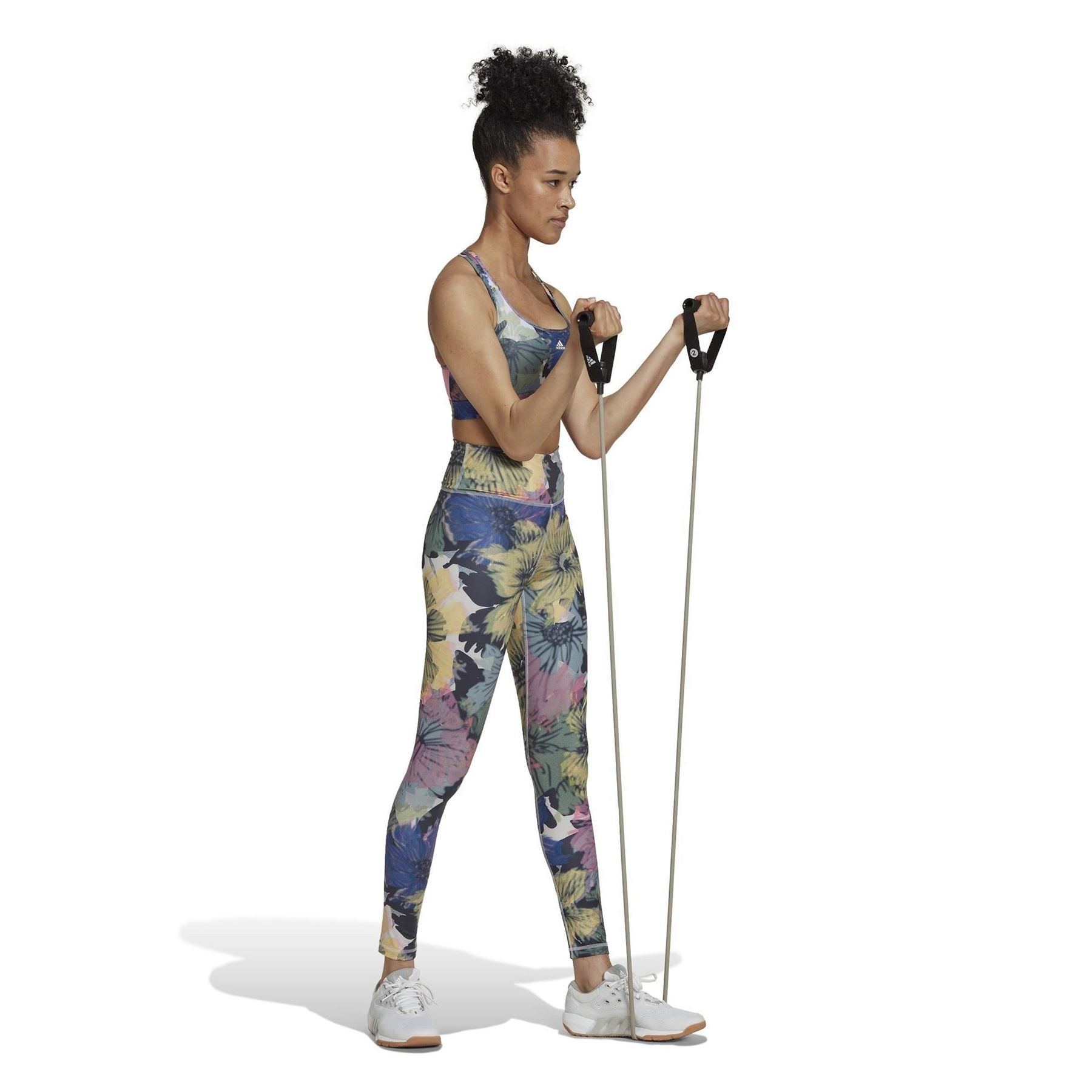 adidas Powerreact Training Medium Support Allover Print Bra