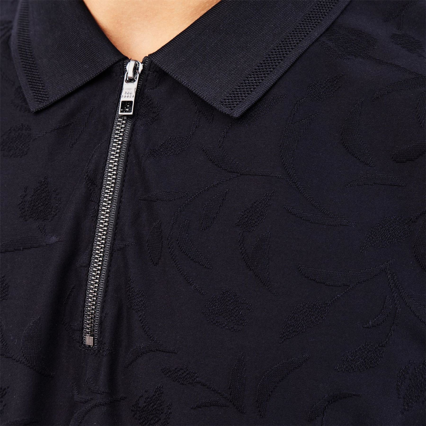 Ted Baker Regular Fit Half Zipper  Short Sleeve Shirt