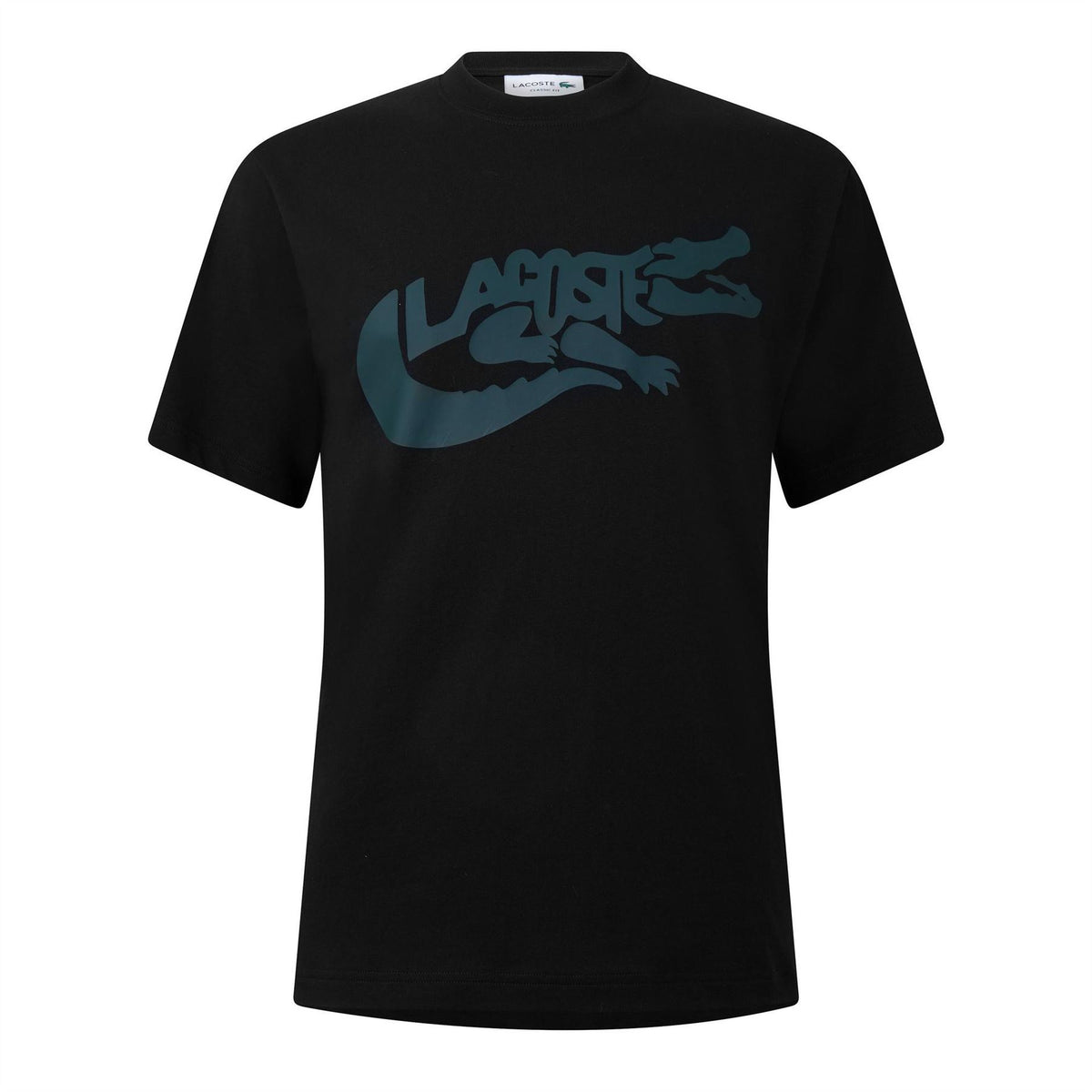Lacoste Script Crocodile Print Crew Neck Short Sleeve T-Shirt