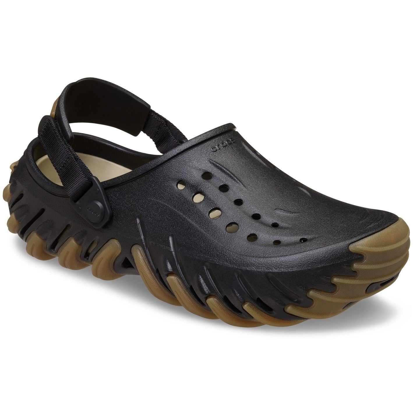 Crocs Echo Round Toe Chunky Heel Mules