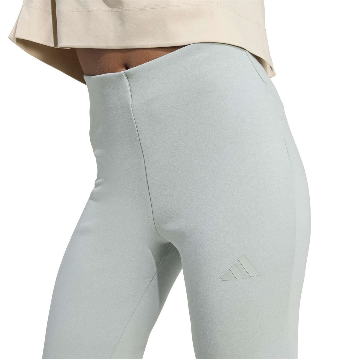 adidas Solid Mid Rise Slim Flared Joggers