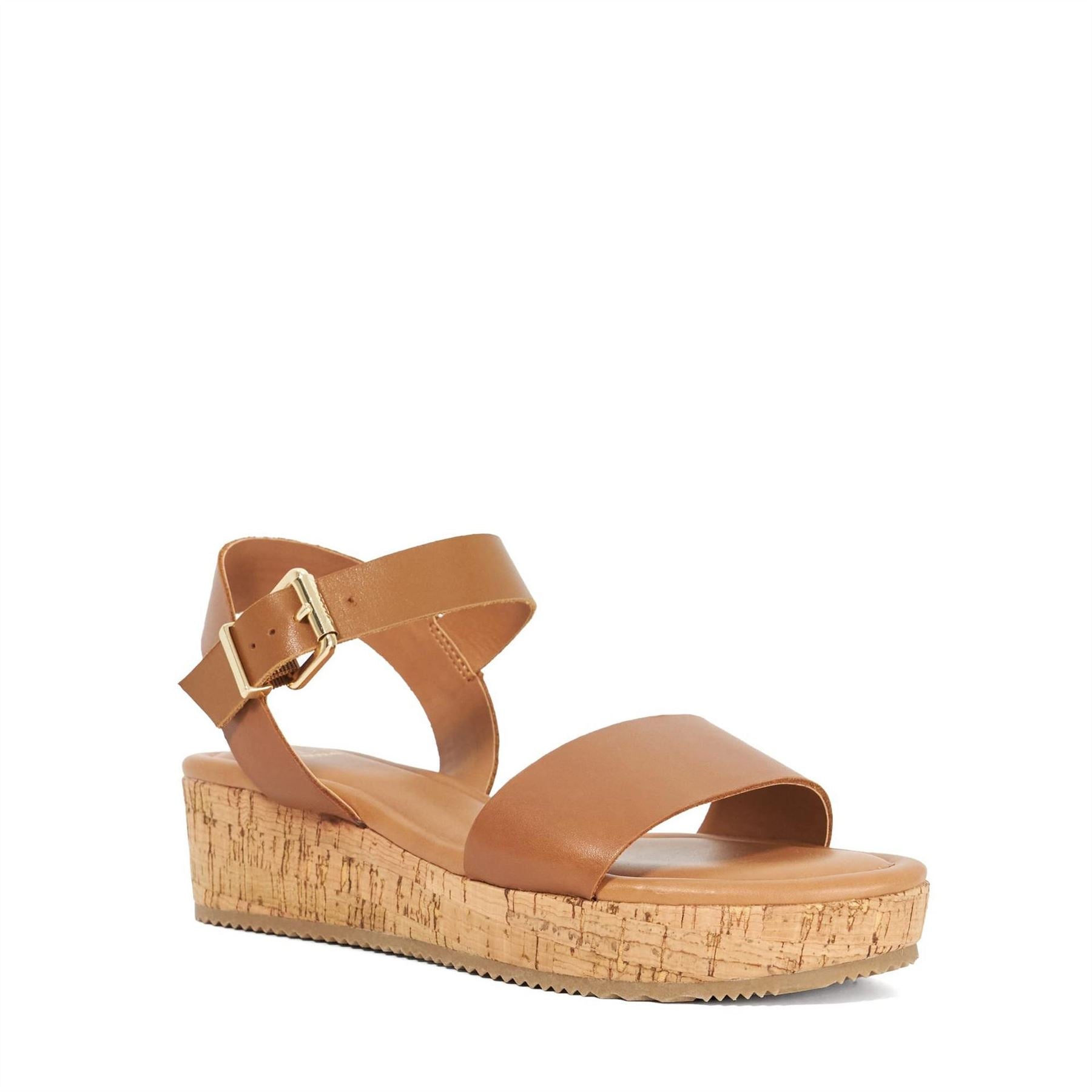 Dune London Lazered Leather Flatform Sandals
